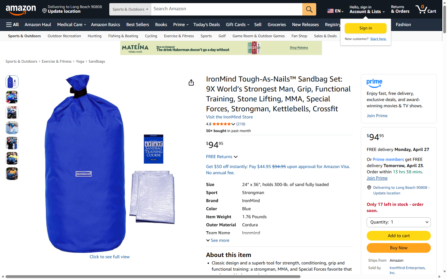 IronMind Tough-As-Nails Sandbag Set — Made in the USA by IronMind