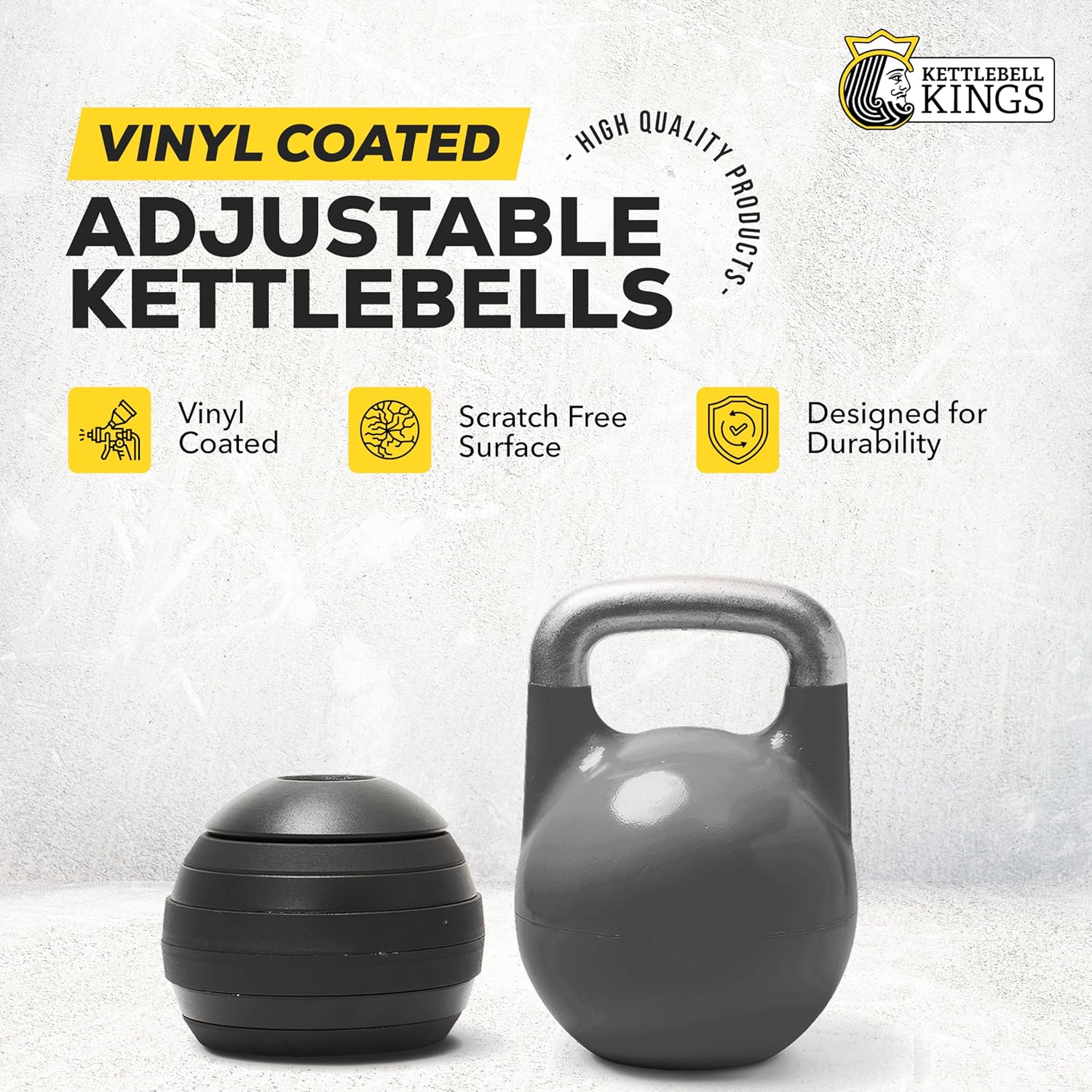 Kettlebell Kings Adjustable Kettlebell (26-70 lb) — Customize Your Weight in Seconds