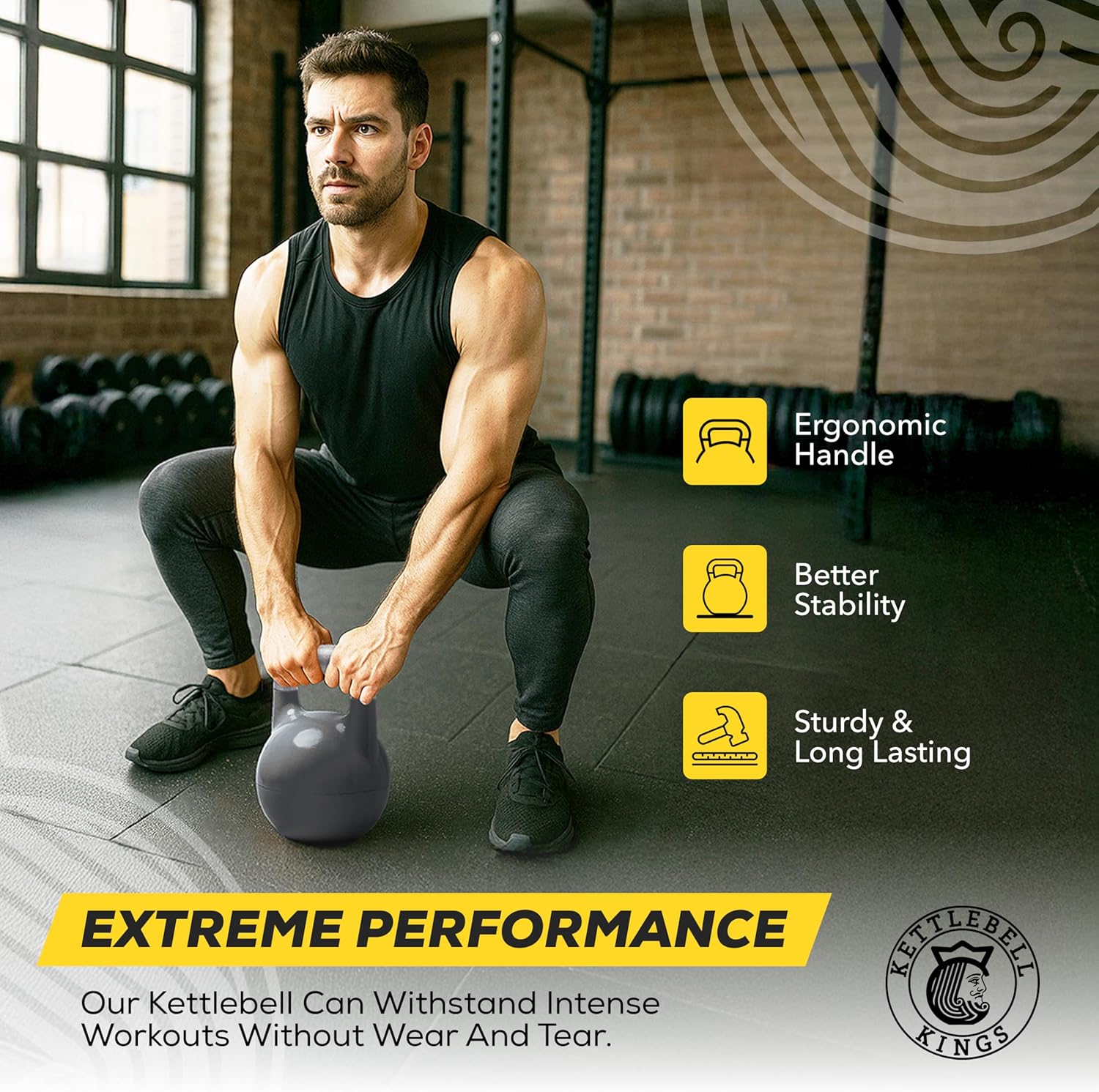 Kettlebell Kings Adjustable Kettlebell (26-70 lb) — Durable Steel Shell for Intense Workouts