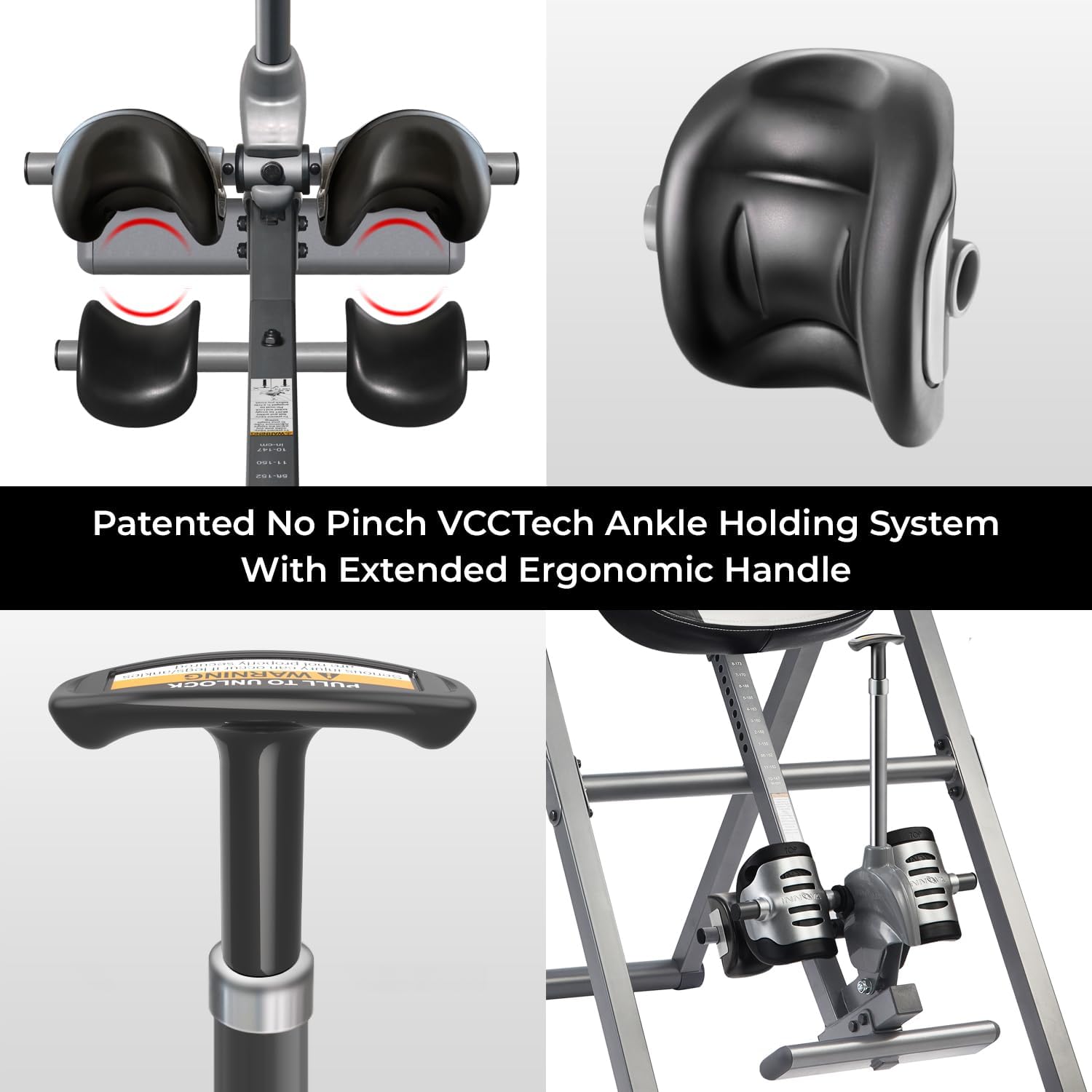 Innova Heat + Massage Inversion Table — Accommodates Users 4Ft-10" To 6Ft-6" With A 300 Lbs