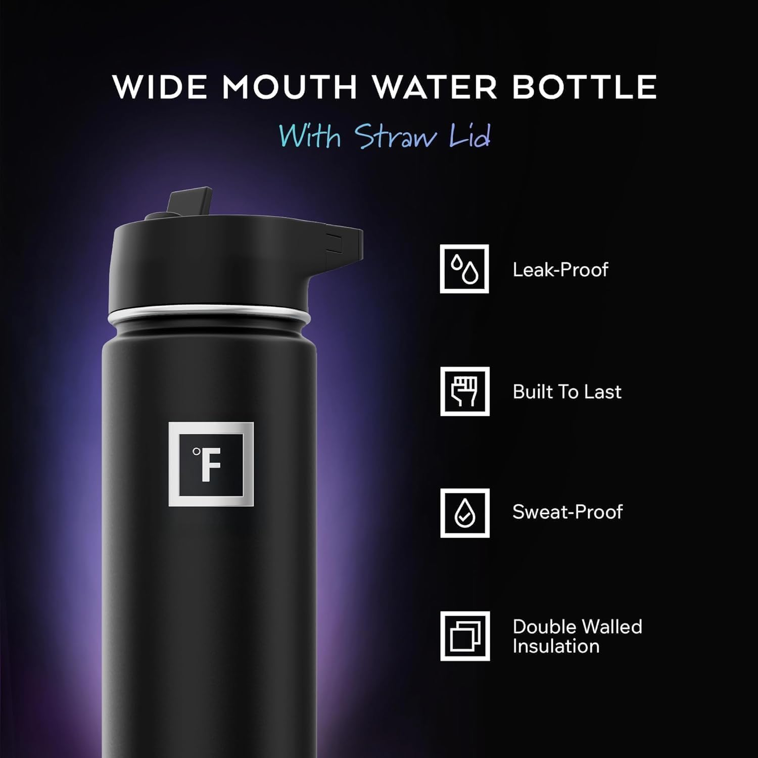 Iron Flask Wide-Mouth Bottle — Insulated Sports Water Bottle