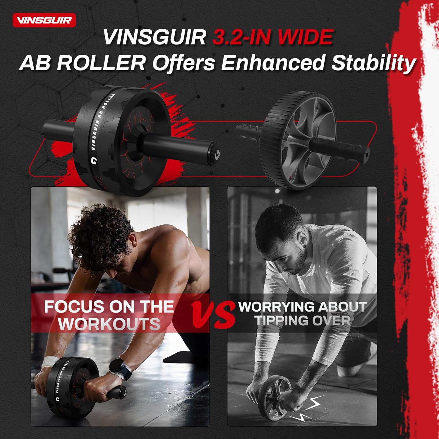 Vinsguir Ab Roller (Red) — More Accessible & Hassle Free