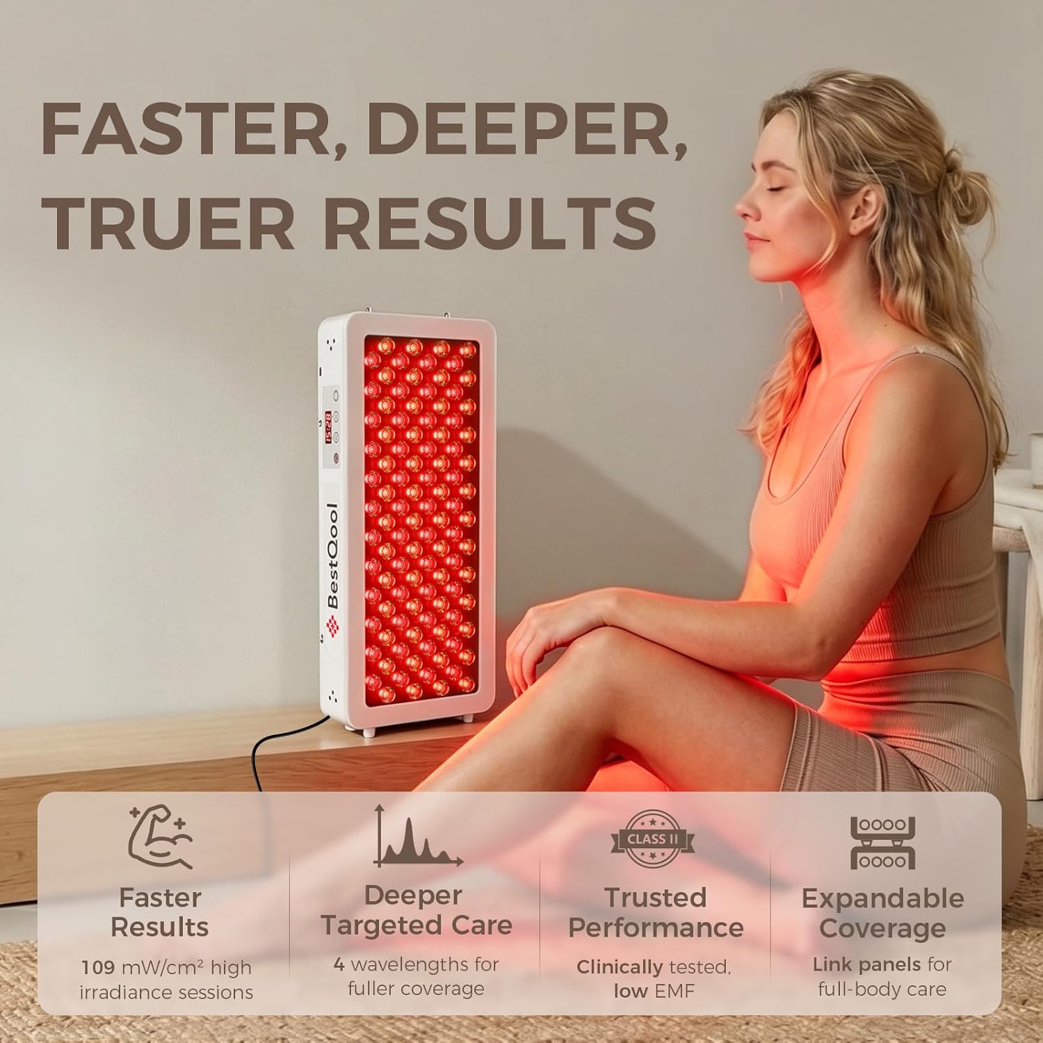 BestQool Red Light Therapy Panel — Comfortable Lighting Experience