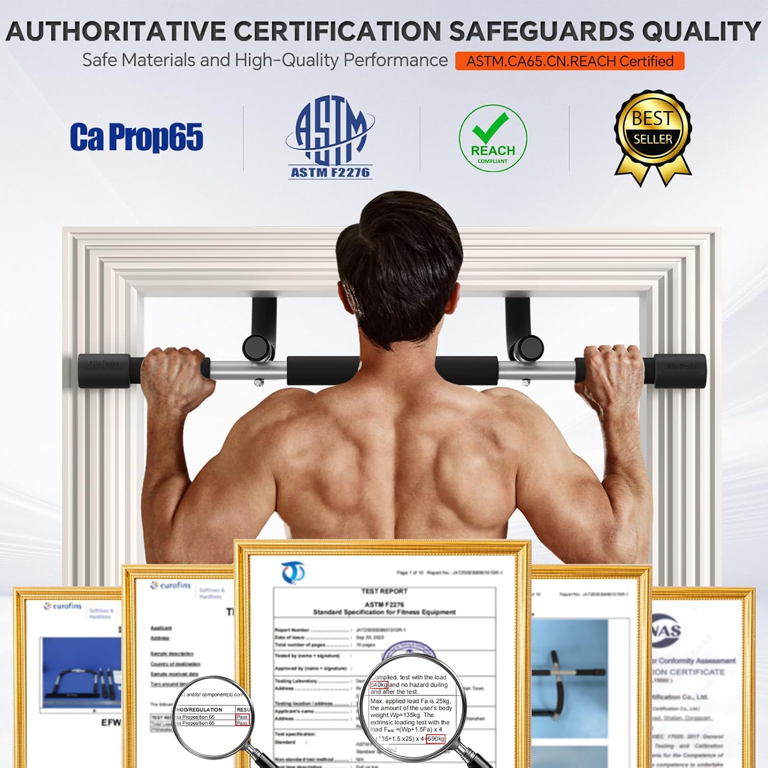 Ally Peaks Pull-Up Bar II — 💪 Easy to Use Doorway Pull Up Bar