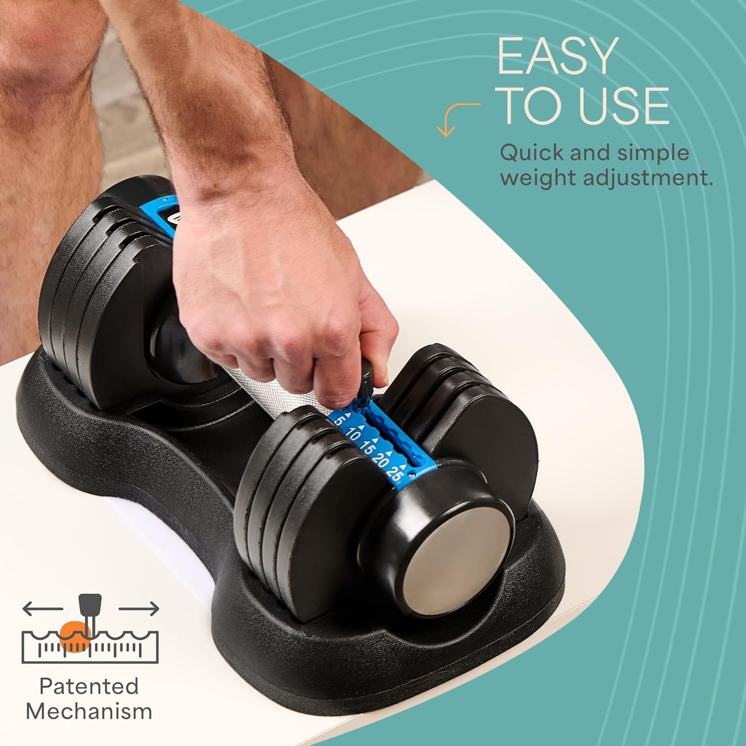 Lifepro Adjustable Dumbbells — Space-Saving Design