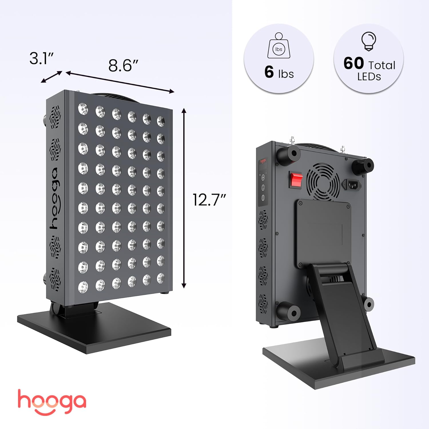 Hooga Red Light Therapy Panel — Built-In Timer & Easy Setup