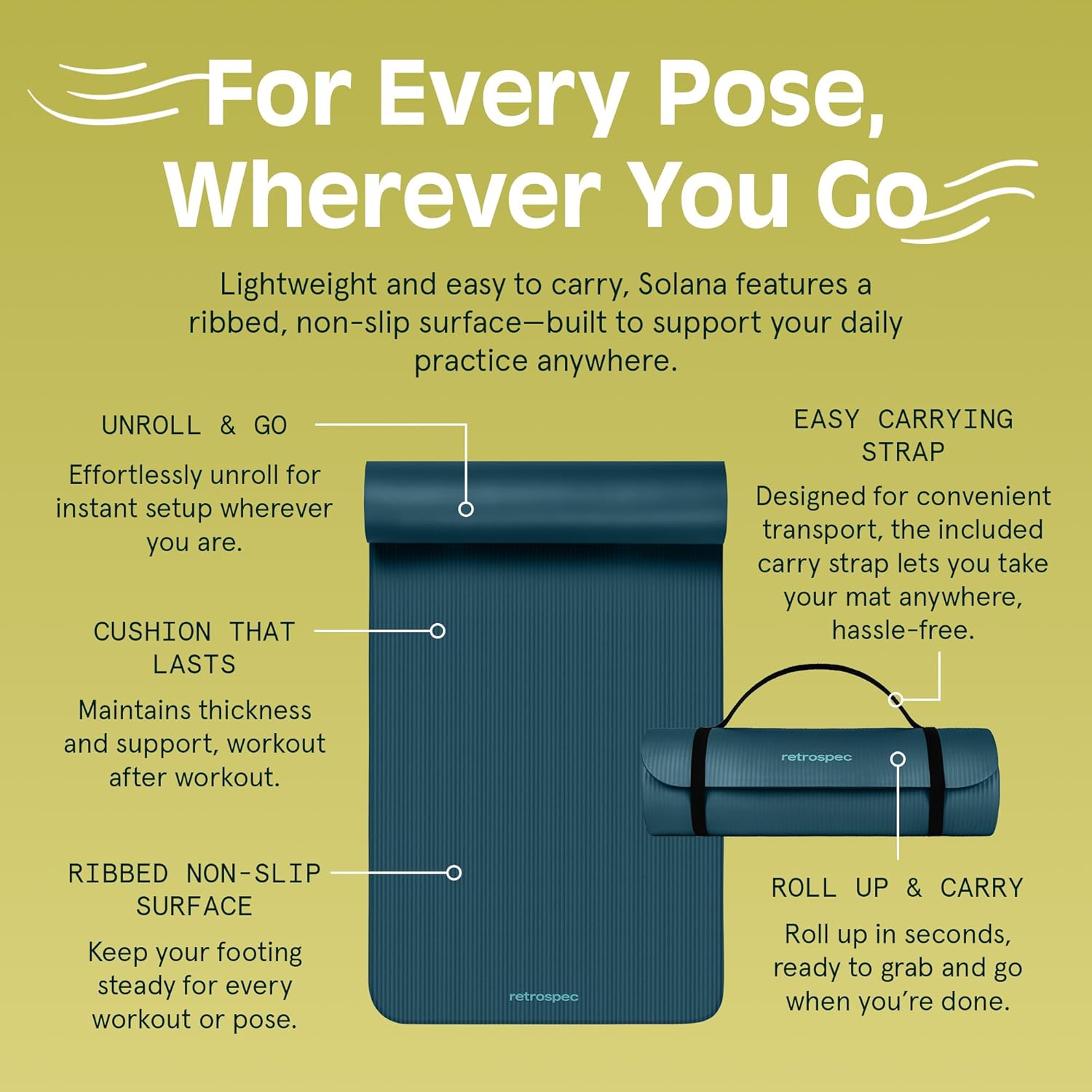 Retrospec Solana Yoga Mat — Free of Harsh Chemicals