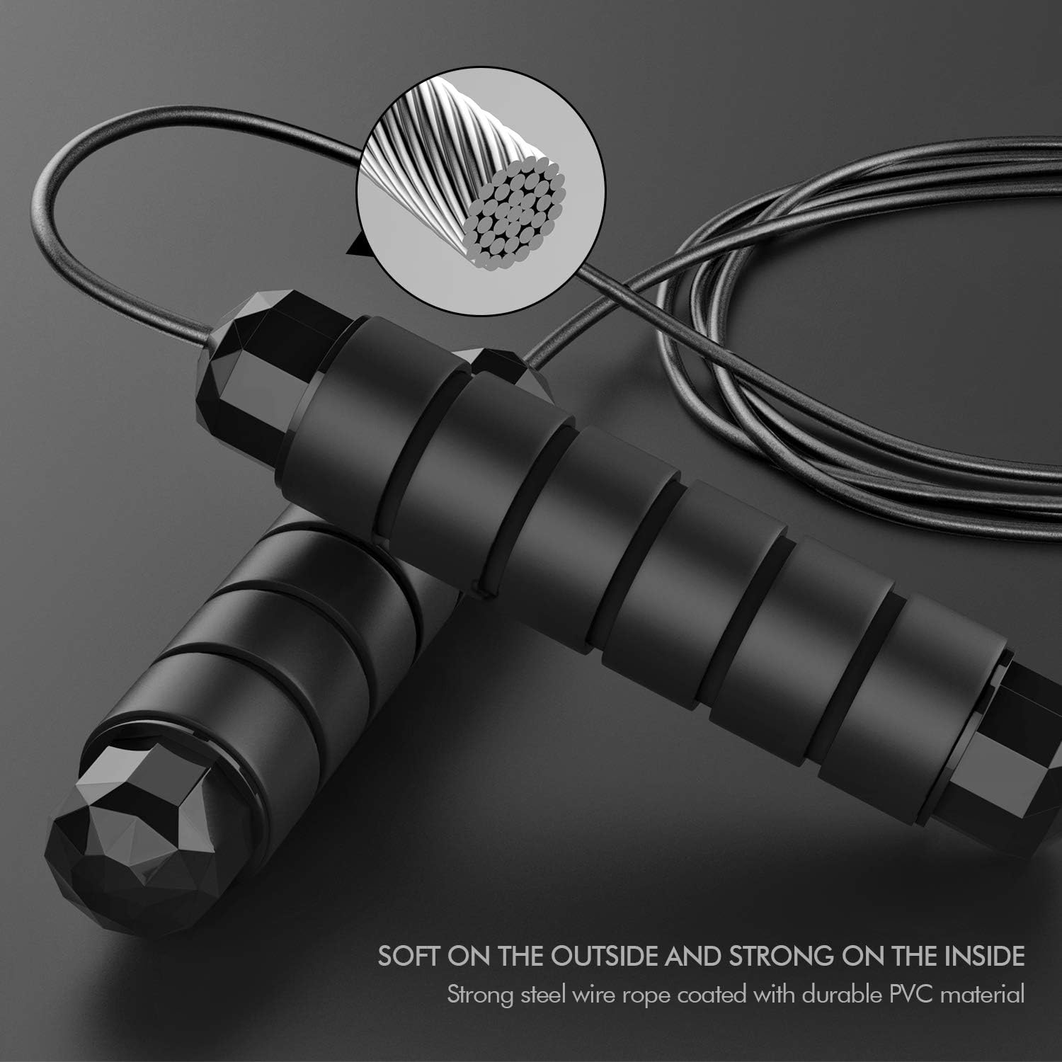 Loocio Tangle-Free Jump Rope — Jump Fast, Jump Easily / / Built-in with
