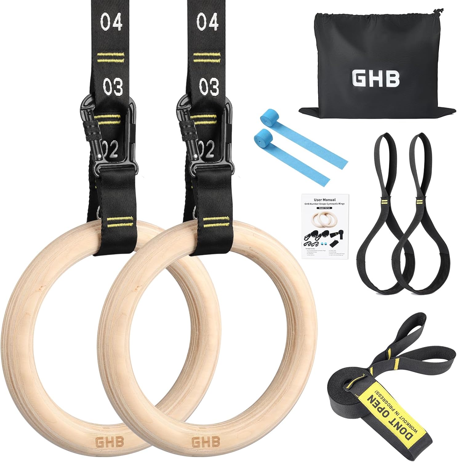 GHB Wooden Gymnastic Rings (1.25")