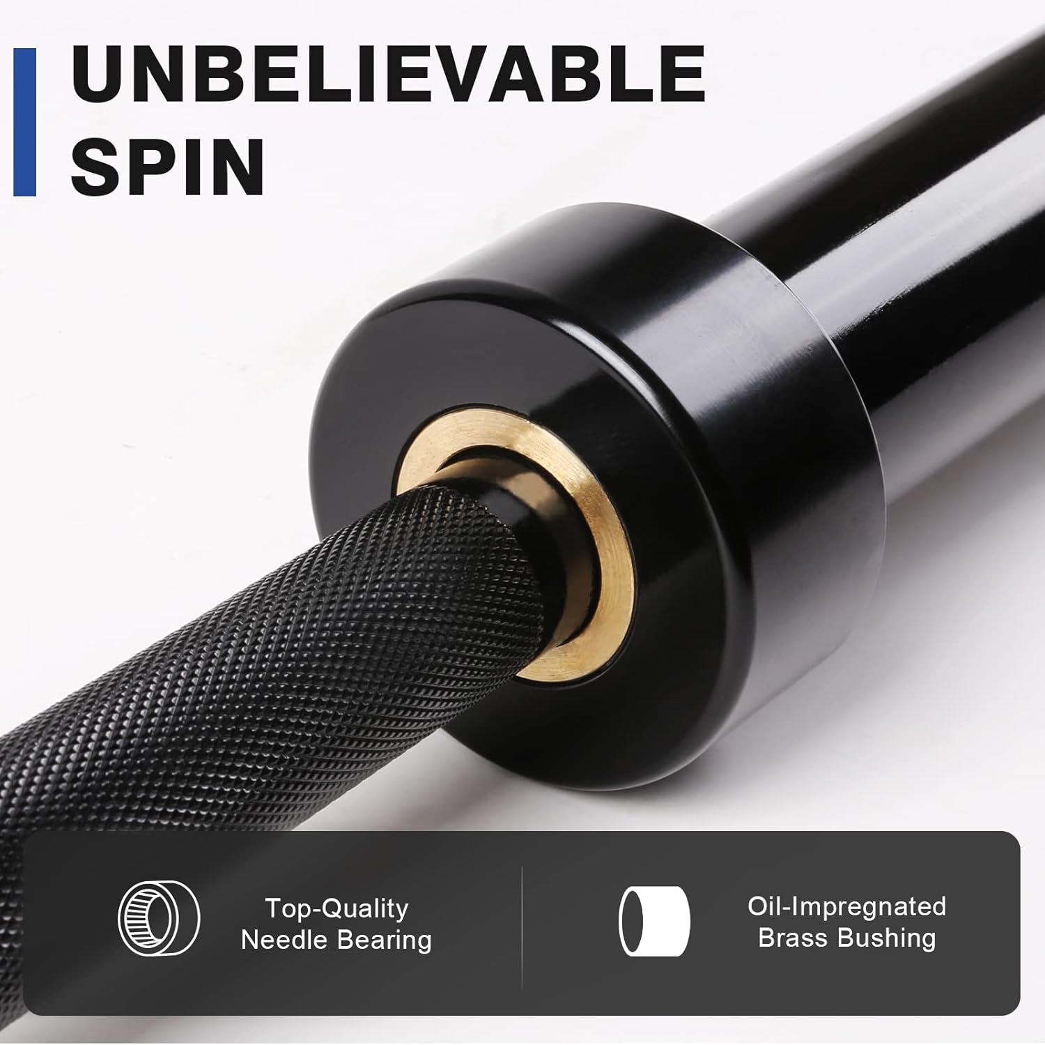 LIONSCOOL 7ft Olympic Barbell — Ultra-Smooth Spin