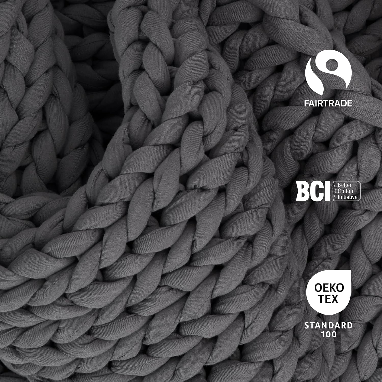 Bearaby Cotton Hand-Knit Weighted Blanket — Evenly Weighted for Deeper Sleep