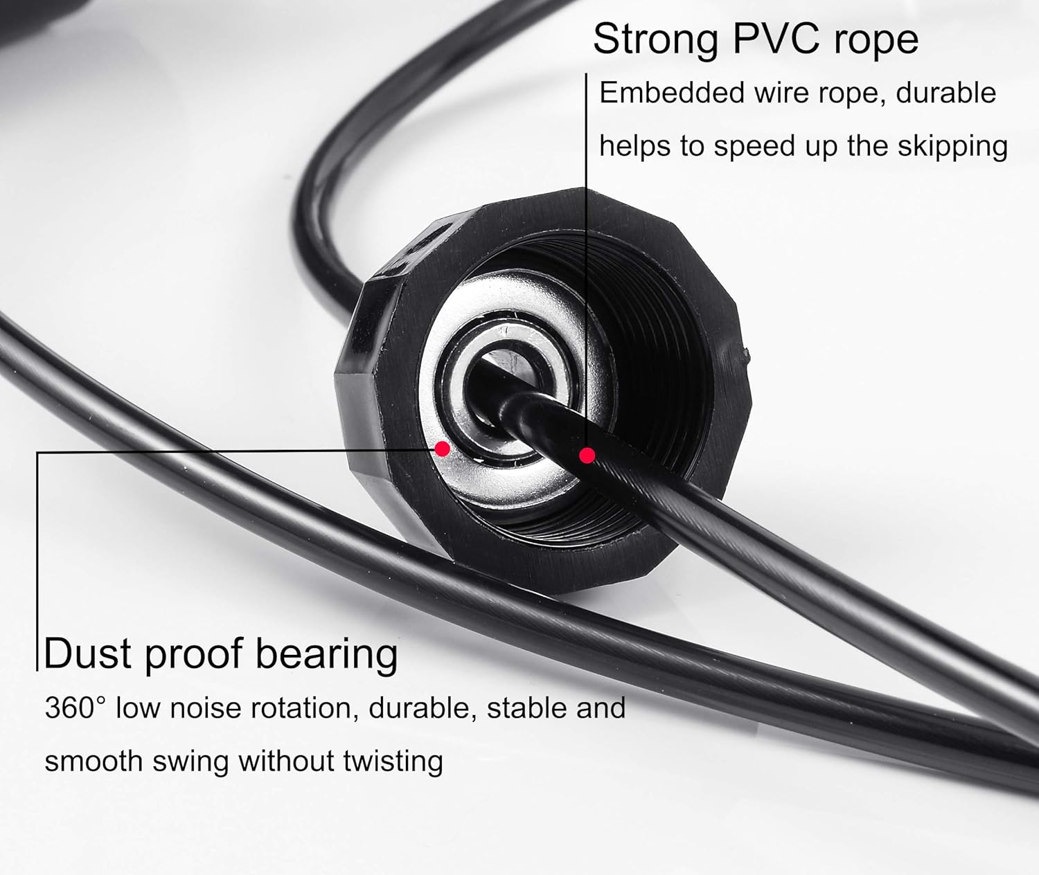 Boomiboo Adjustable Jump Rope — Comfortable Foam Handle