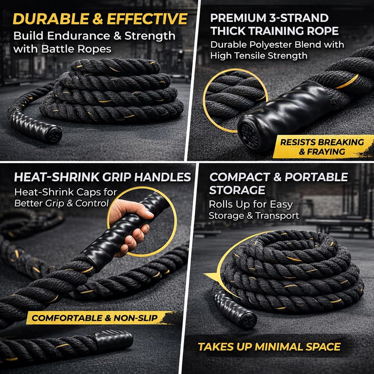 Fitvids Battle Rope (30/40/50ft) — The Battle Ropes are a great alternative to