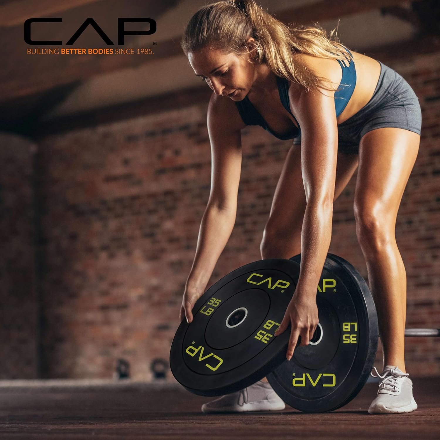 CAP Barbell Rubber Bumper Plates — Extremely durable design makes these great for any