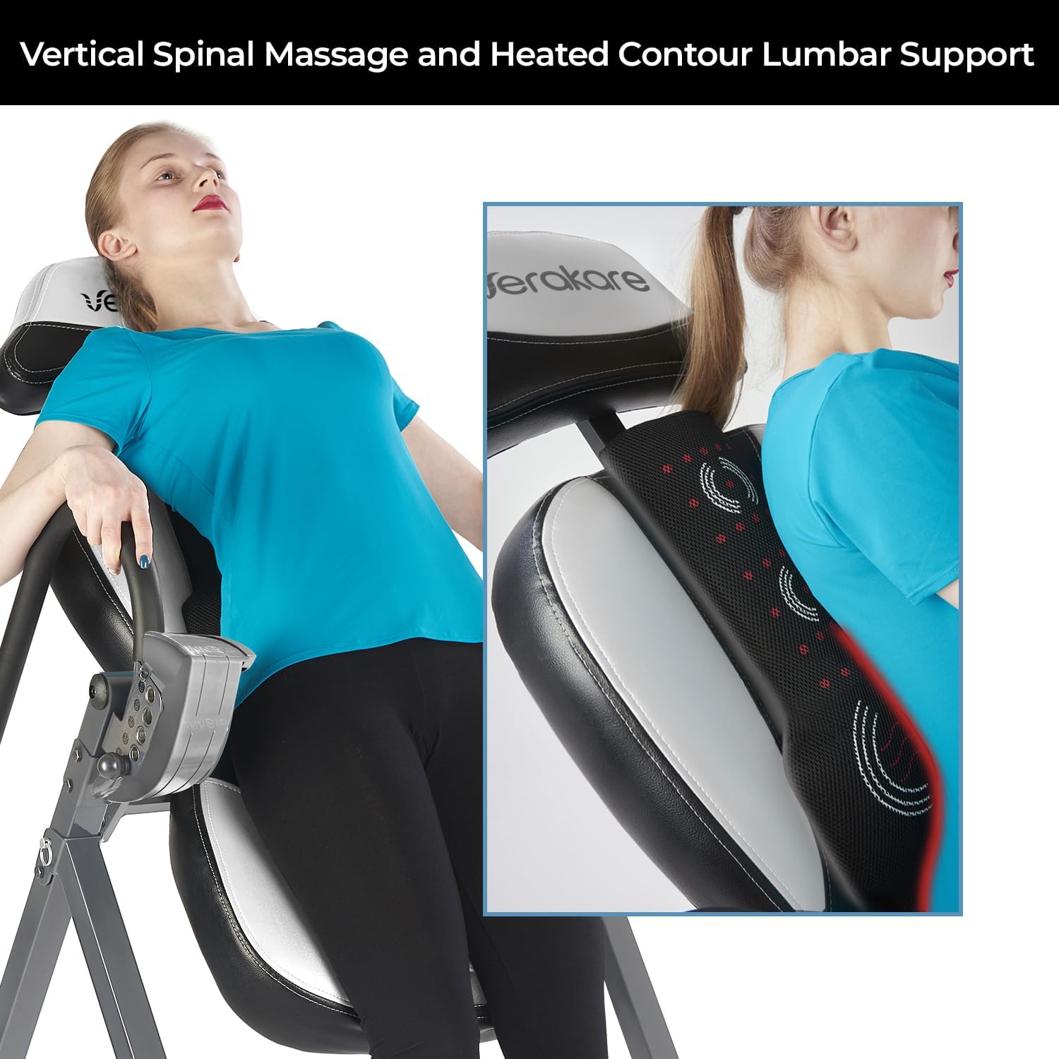 Verakare ITM5850 Inversion Table — Longer Ankle Holding Knob for easier release with