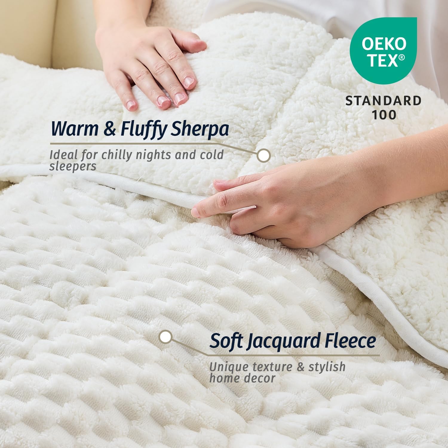 Wemore Fleece Weighted Blanket (15 lb) — Warm and Soft