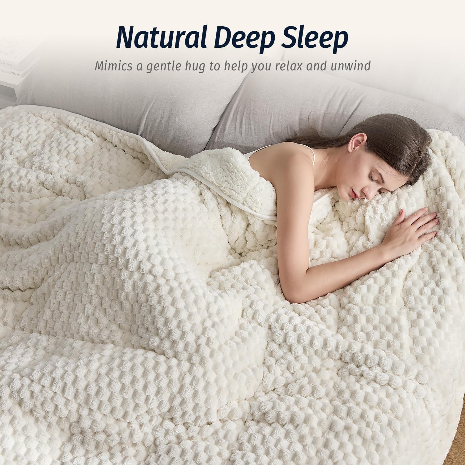 Wemore Fleece Weighted Blanket (15 lb) — Natural Sleep