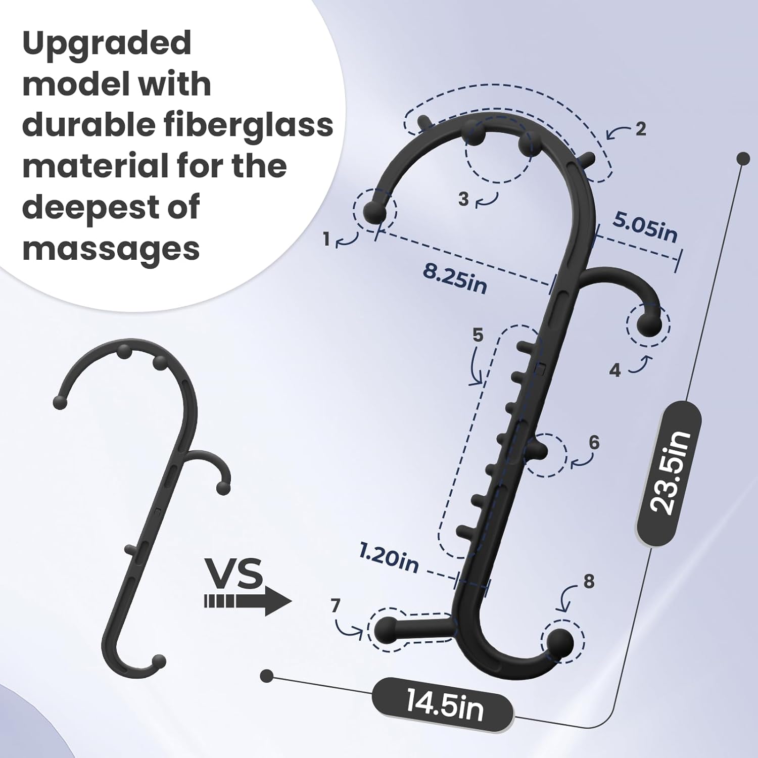Ranarose Deep Tissue Massage Stick — Lightweight But Strong Back Hook Massage Tool -