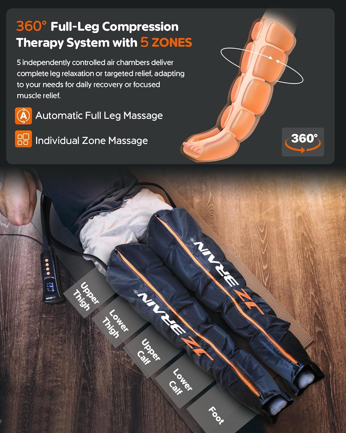 JZBRAIN Sequential Compression System — Precise Fit for Various Leg Sizes