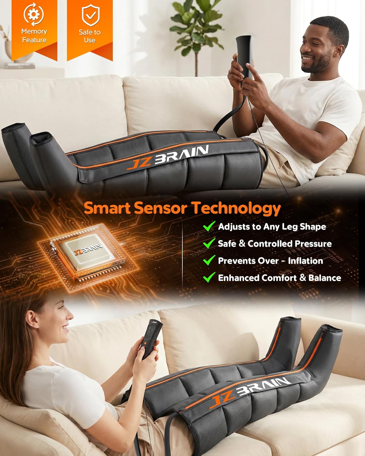 JZBRAIN Sequential Compression System — Adjustable Recovery Modes & Smart Timing