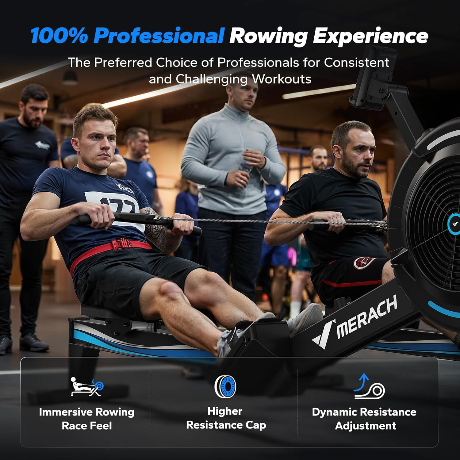 MERACH Air-Resistance Rowing Machine — Full-Body Low-Impact Workout