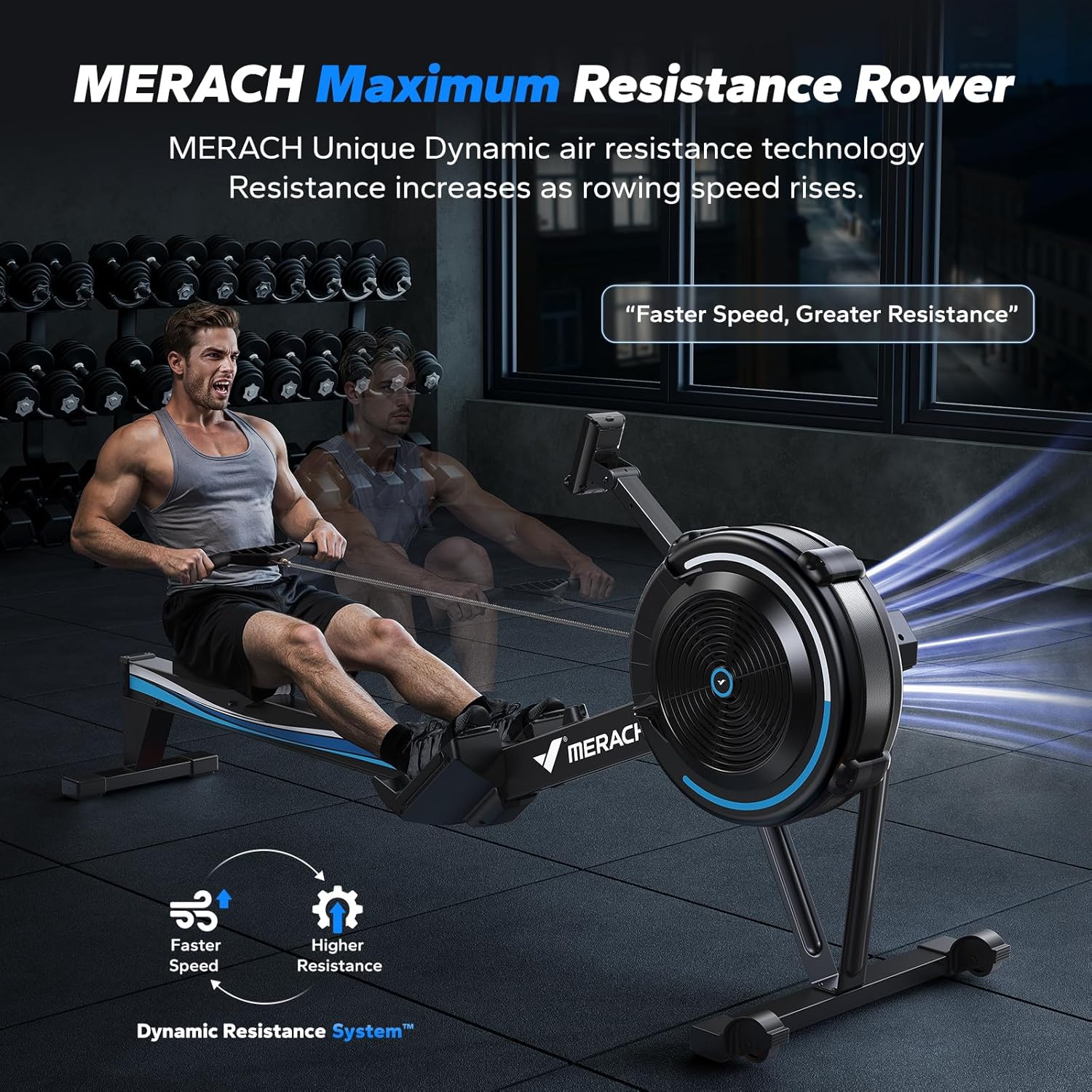 MERACH Air-Resistance Rowing Machine — Air Resistance System