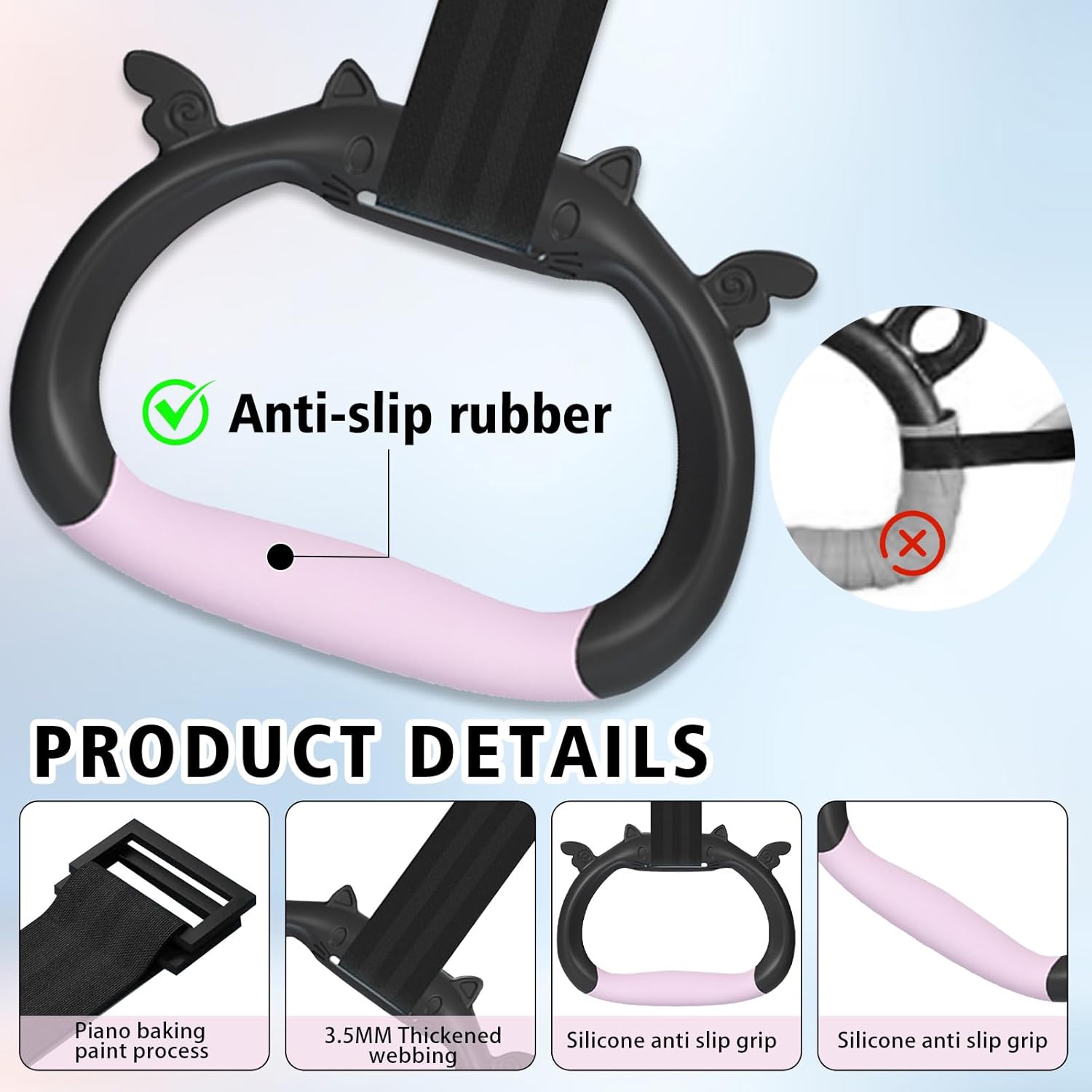 GDLPZM Gymnastic Rings — Adjustable ribbon length