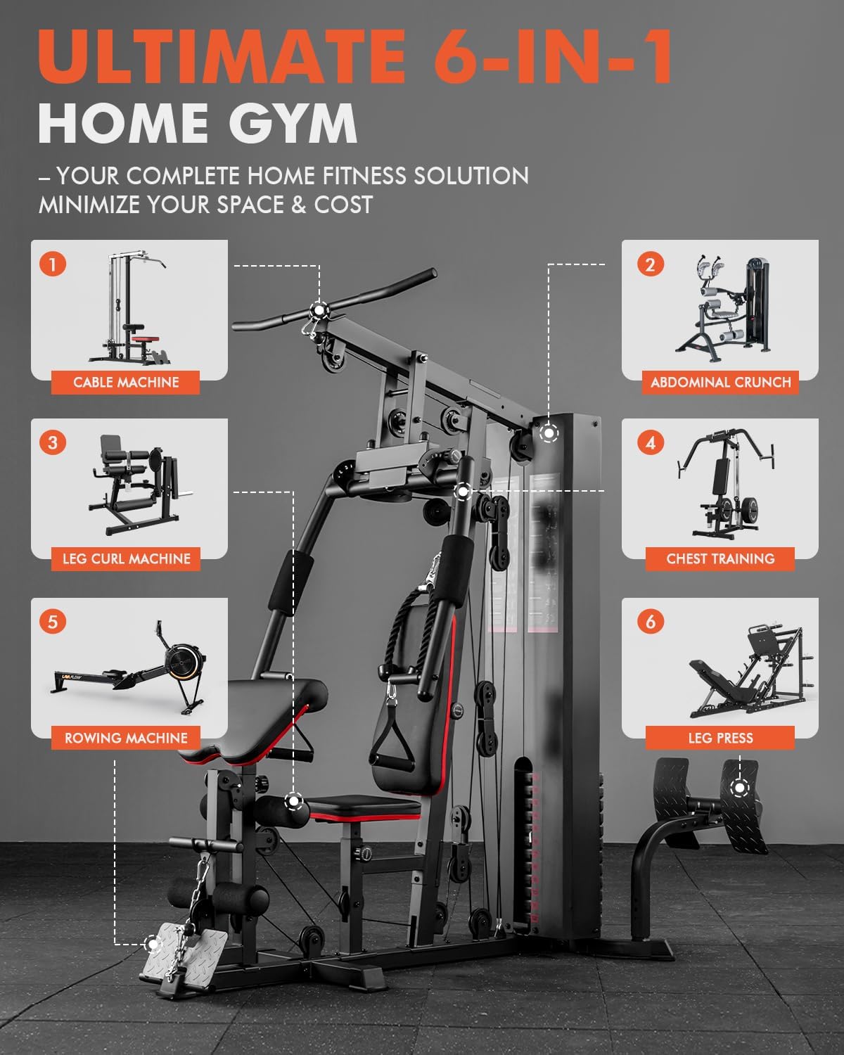 Mikolo 150lb Home Gym Station — All-in-one