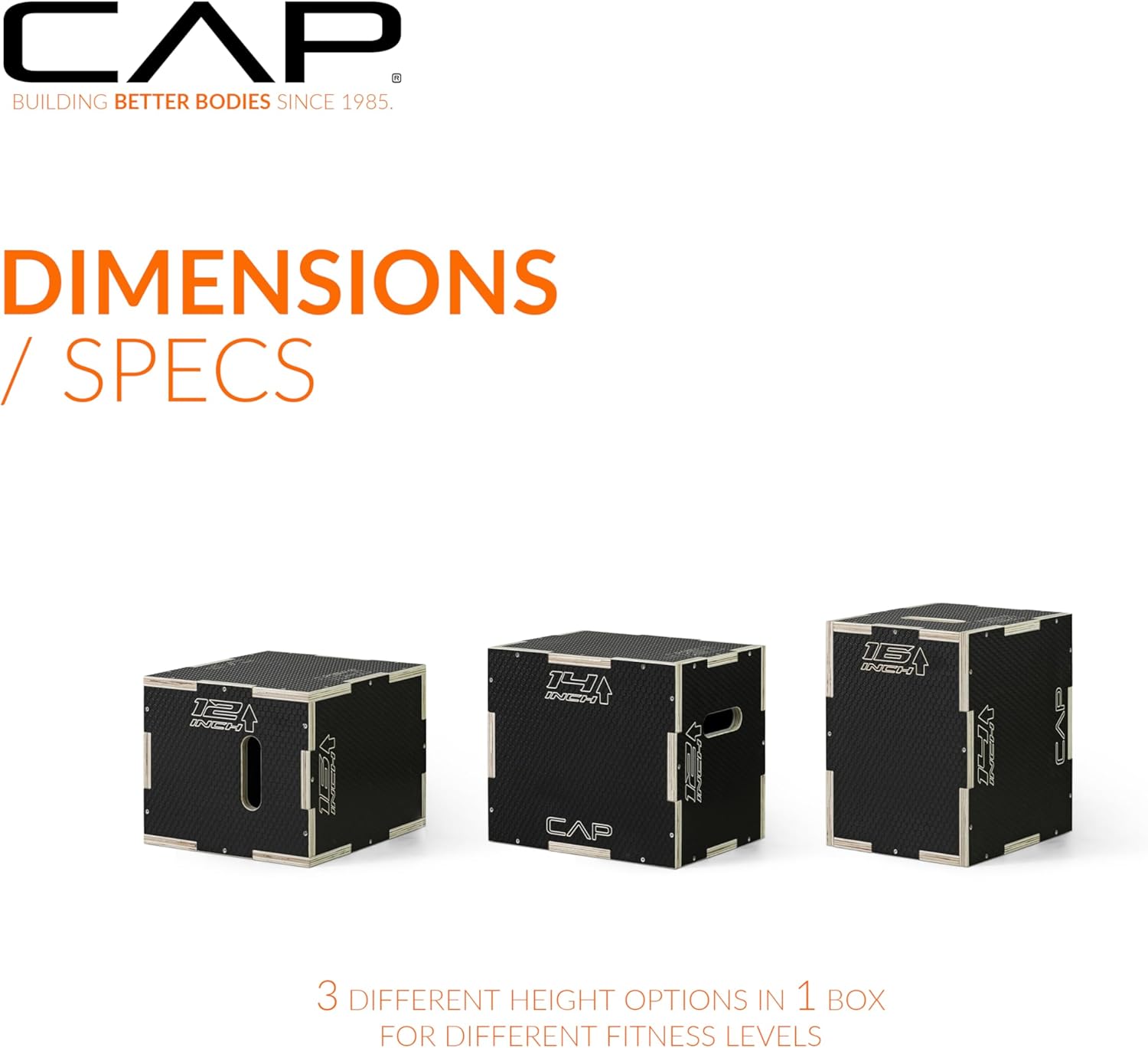 CAP Barbell 3-in-1 Plyo Box — It features a non-skid surface for a stable