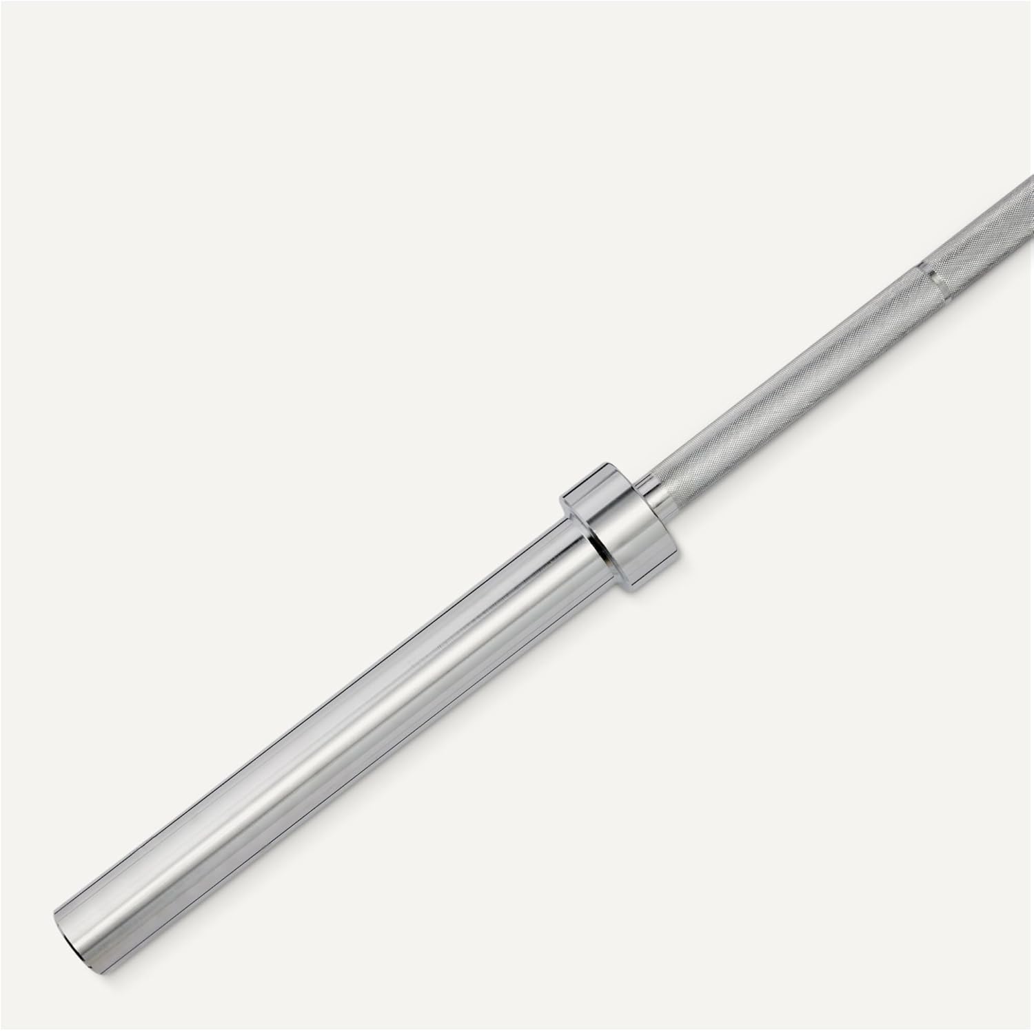 Amazon Basics 7ft Olympic Barbell — Solid steel construction with chrome finish and knurled