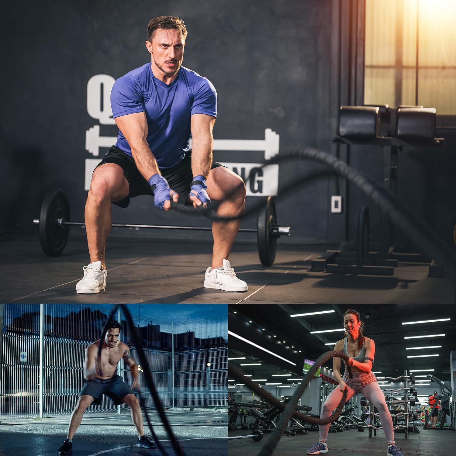 Glitenniy Battle Rope (30ft) — Exercise Rope with NON-SLIP Design Handle