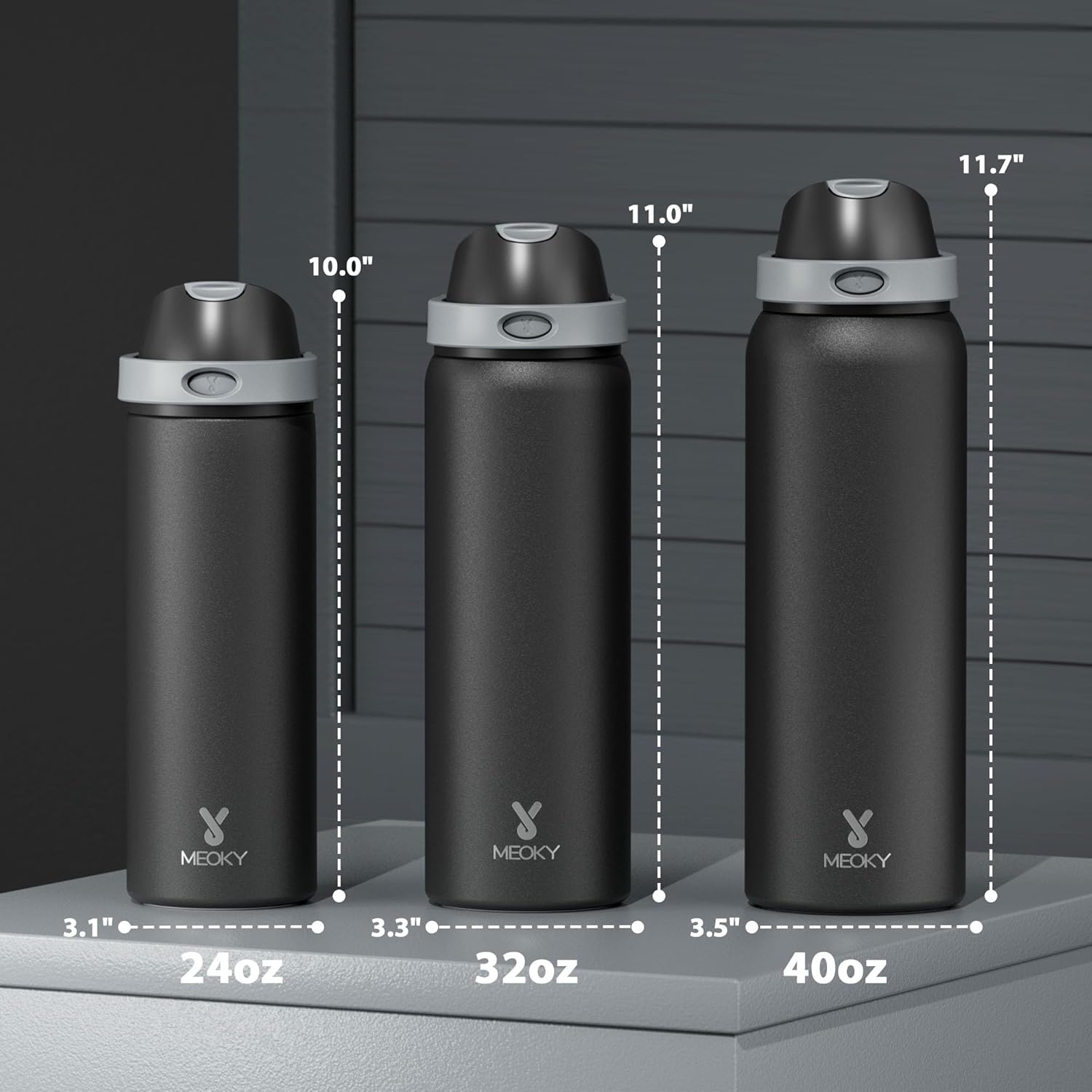 Meoky 24oz Insulated Water Bottle — 24 Hours Cold, Always Refreshing