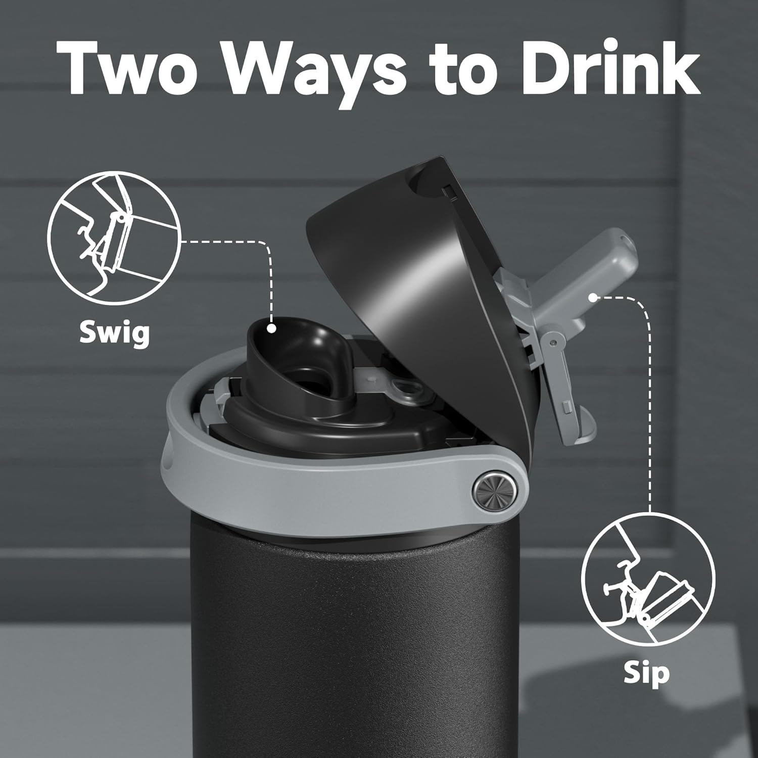 Meoky 24oz Insulated Water Bottle — 100% Leak Proof, On the Move