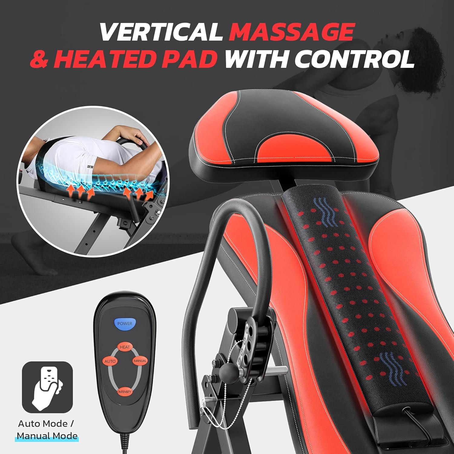 YOLEO Heated Inversion Table — Massage and Heat Inversion Table