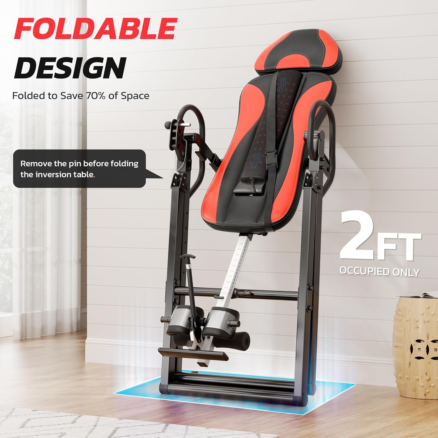 YOLEO Heated Inversion Table — Safe Angle Pin System