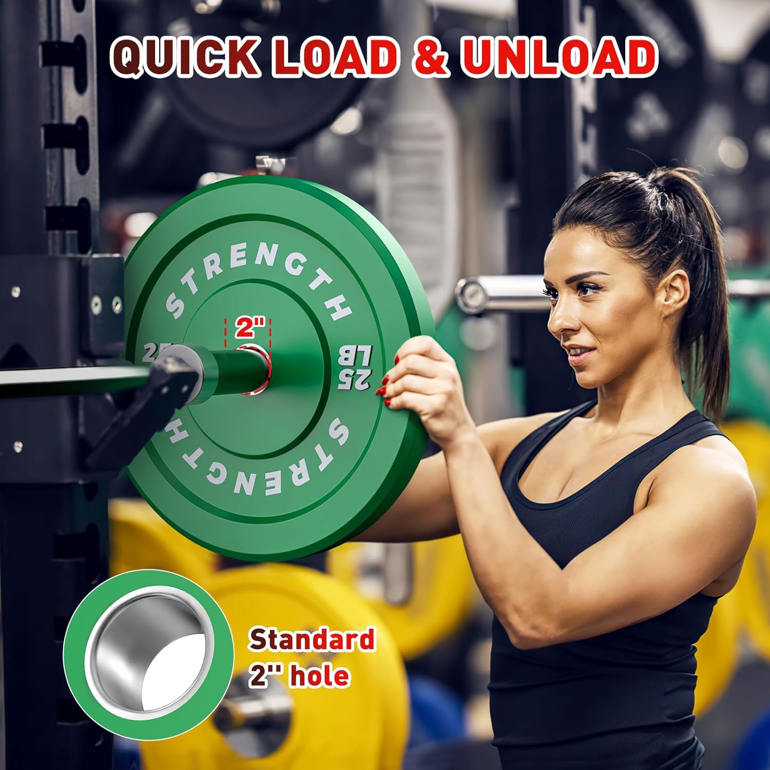 Rendpas Color-Coded Bumper Plates — Effortless Weight Identification