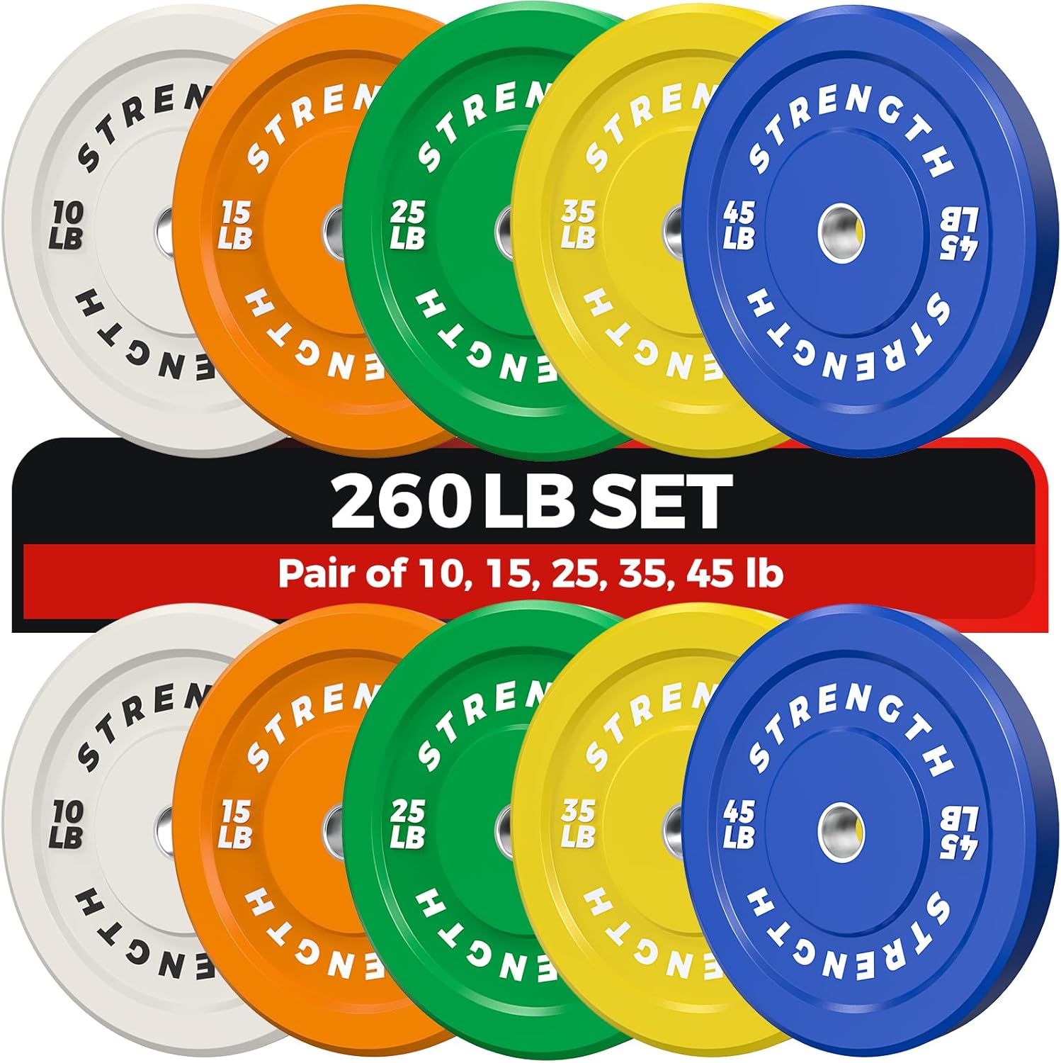 Rendpas Color-Coded Bumper Plates