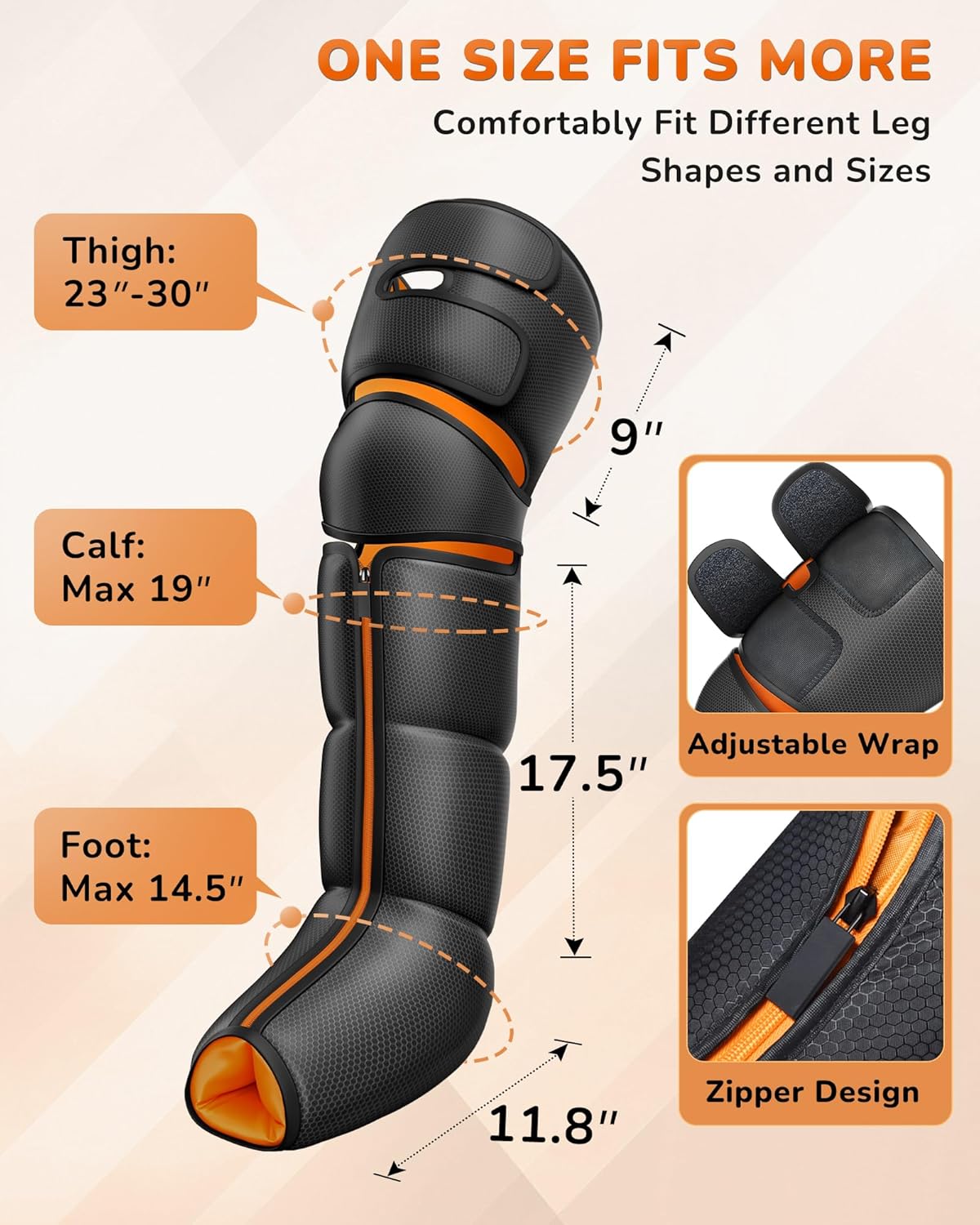 JZBRAIN Leg Massager (Heat + Compression) — Made for Everyday Legs – At Home, at Work, or After Walking All Day