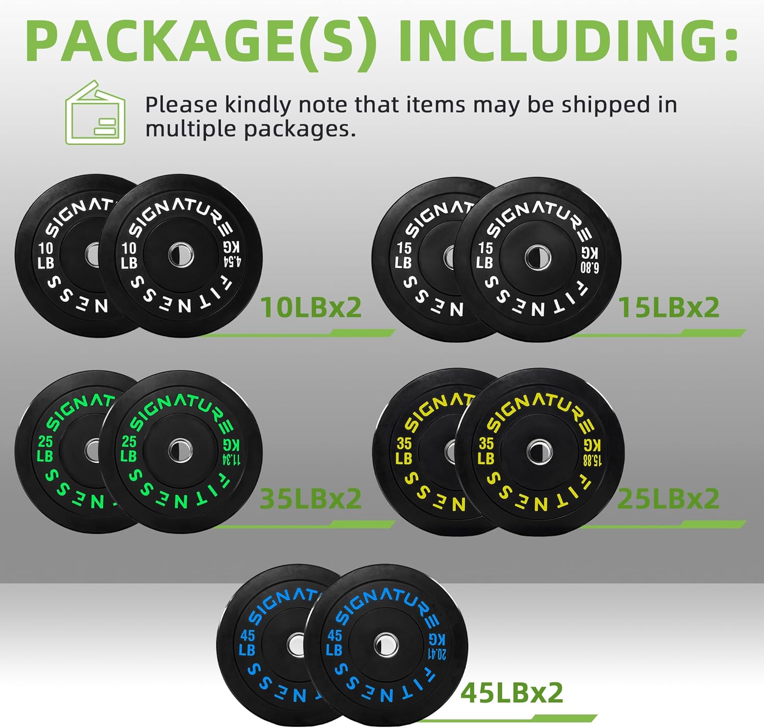 Fitvids Olympic Bumper Plates — Made of virgin rubber with a 2-inch center