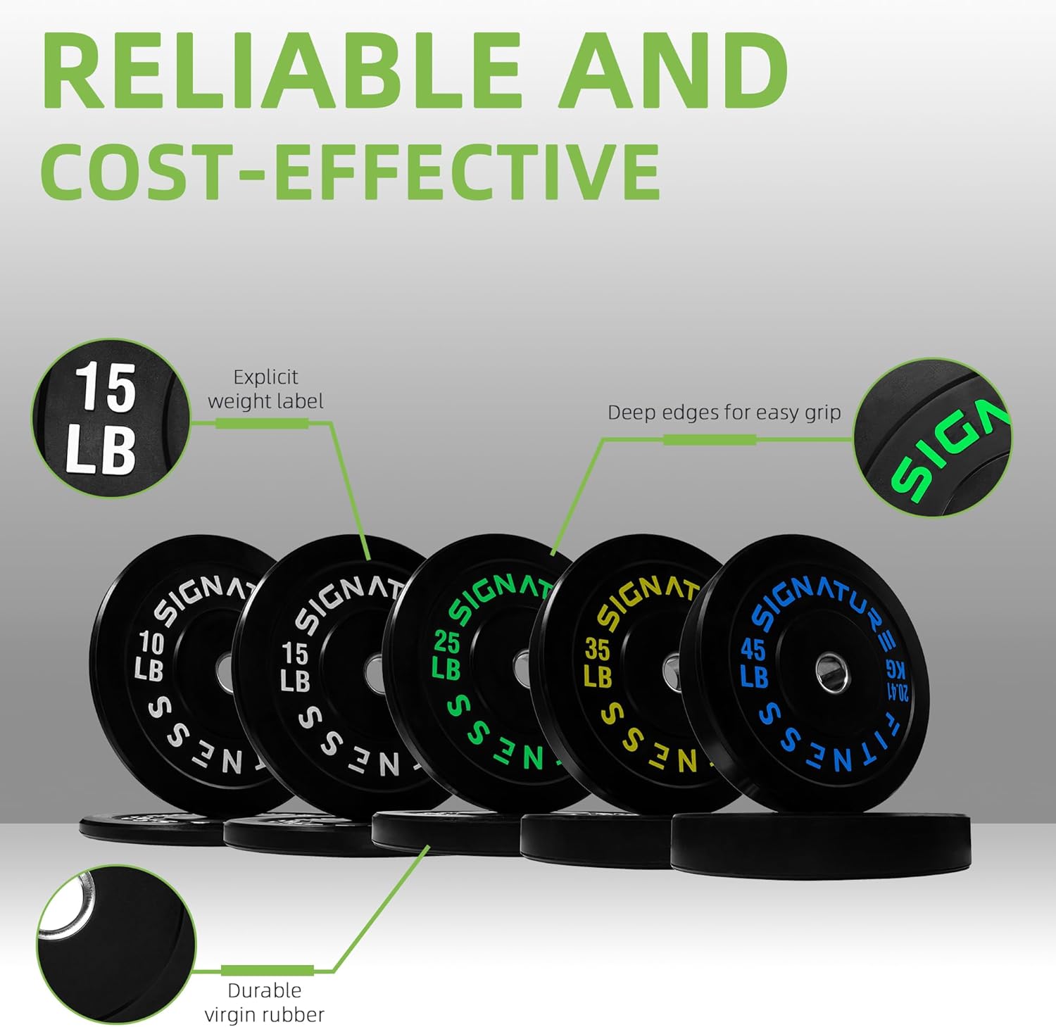 Fitvids Olympic Bumper Plates — Effectively avoid bouncing and protect the floor by