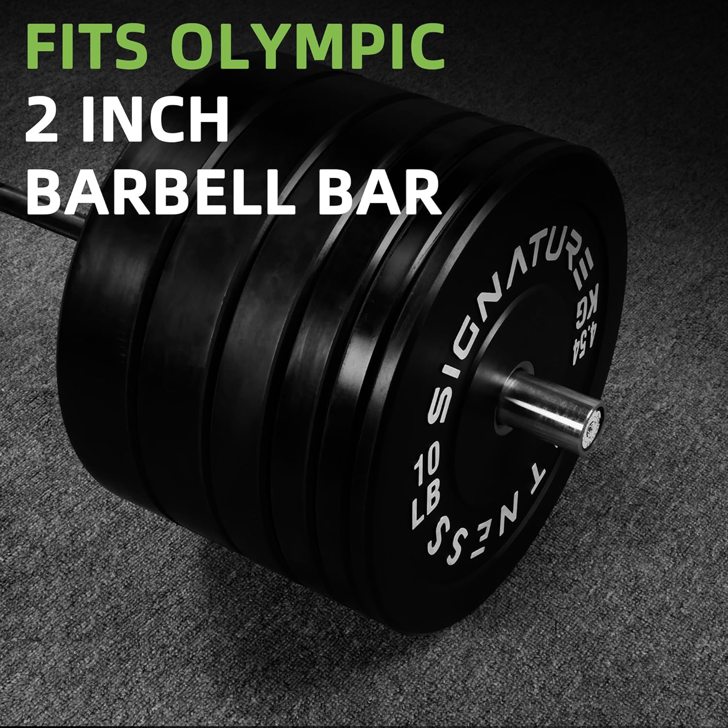 Fitvids Olympic Bumper Plates — Labeled in both LB and KG for easy