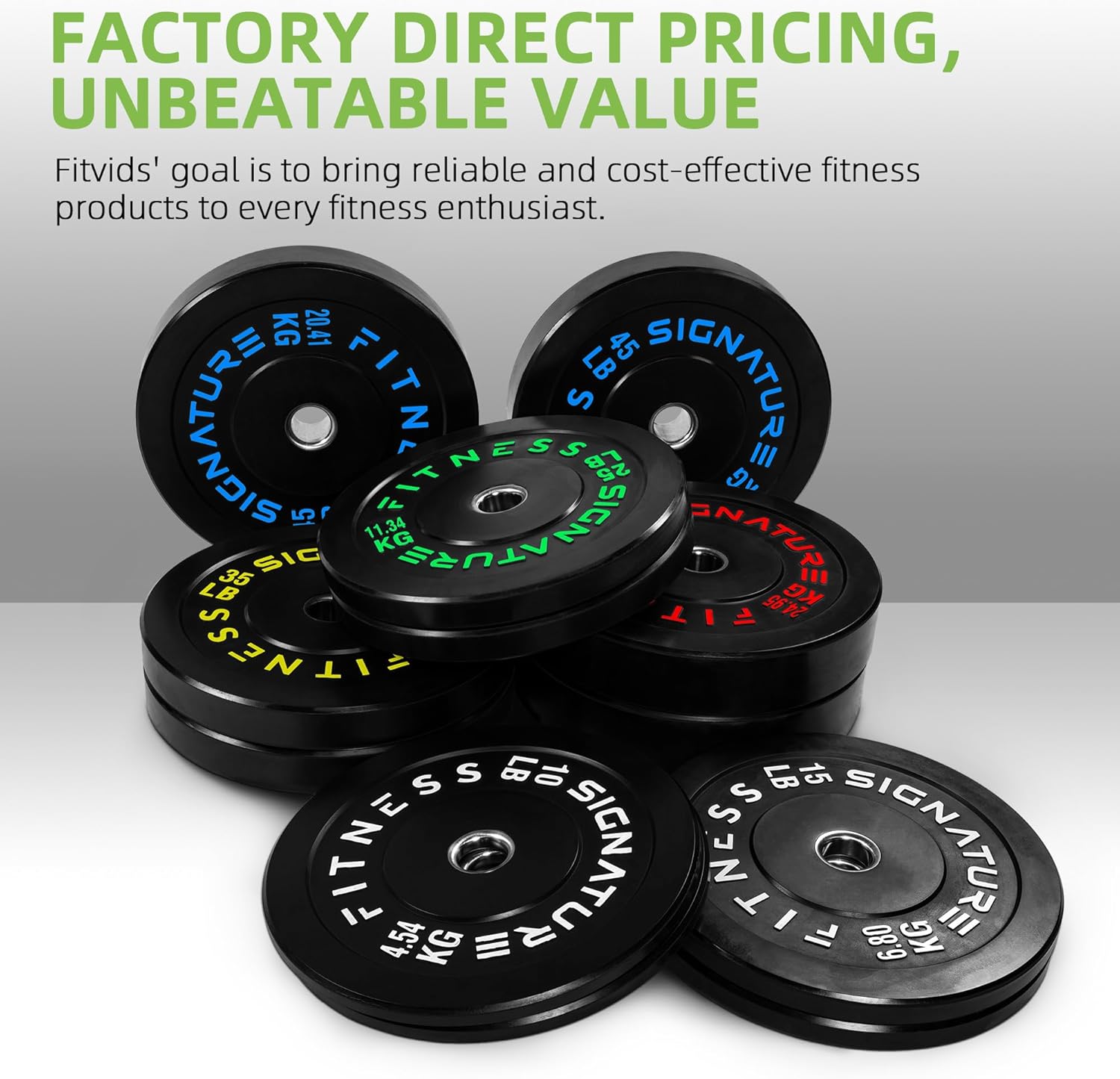 Fitvids Olympic Bumper Plates — Weight plates can be used to perform muscle-strengthening