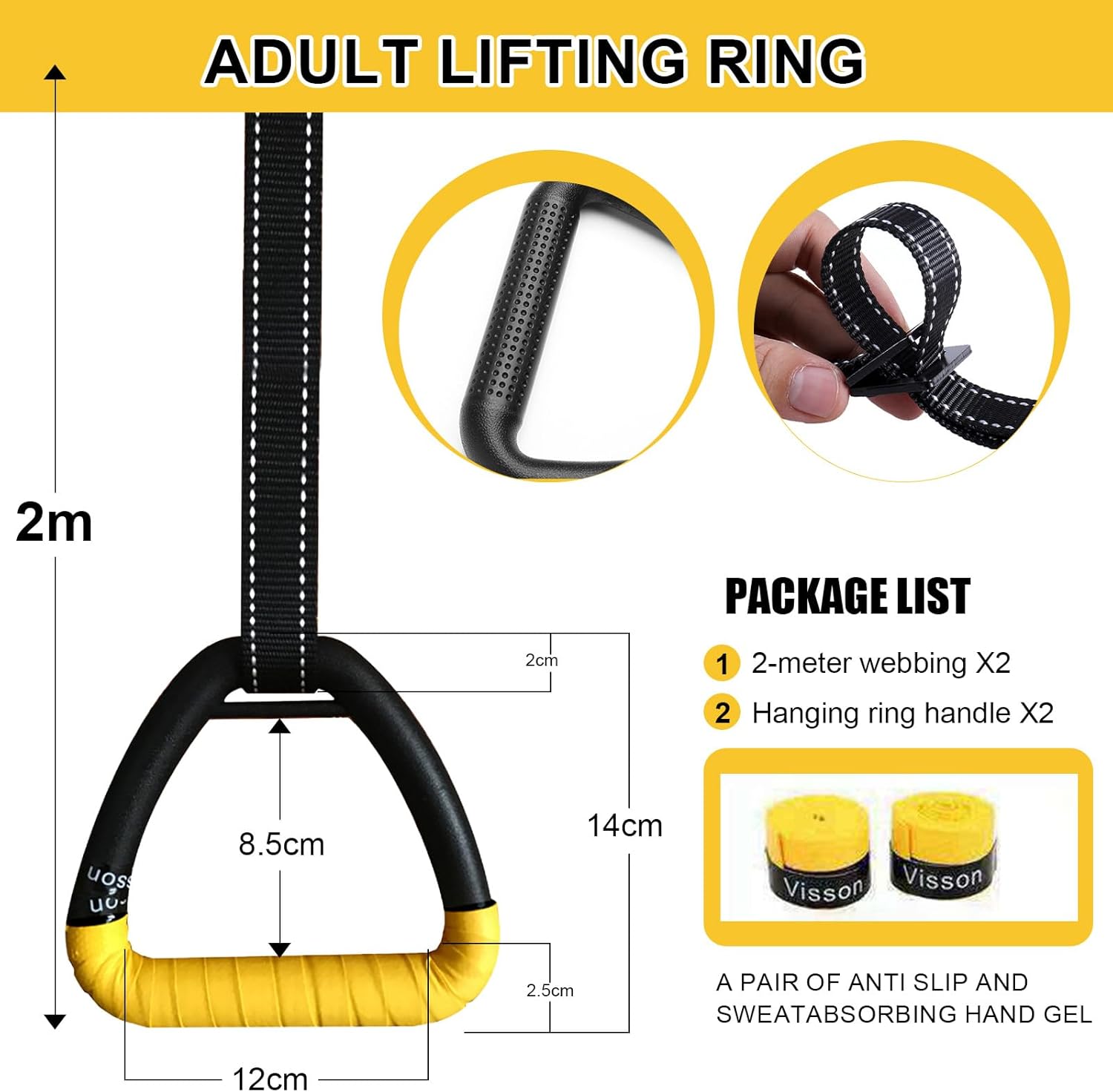 HaeNayc Adult Fitness Rings — Package Includes