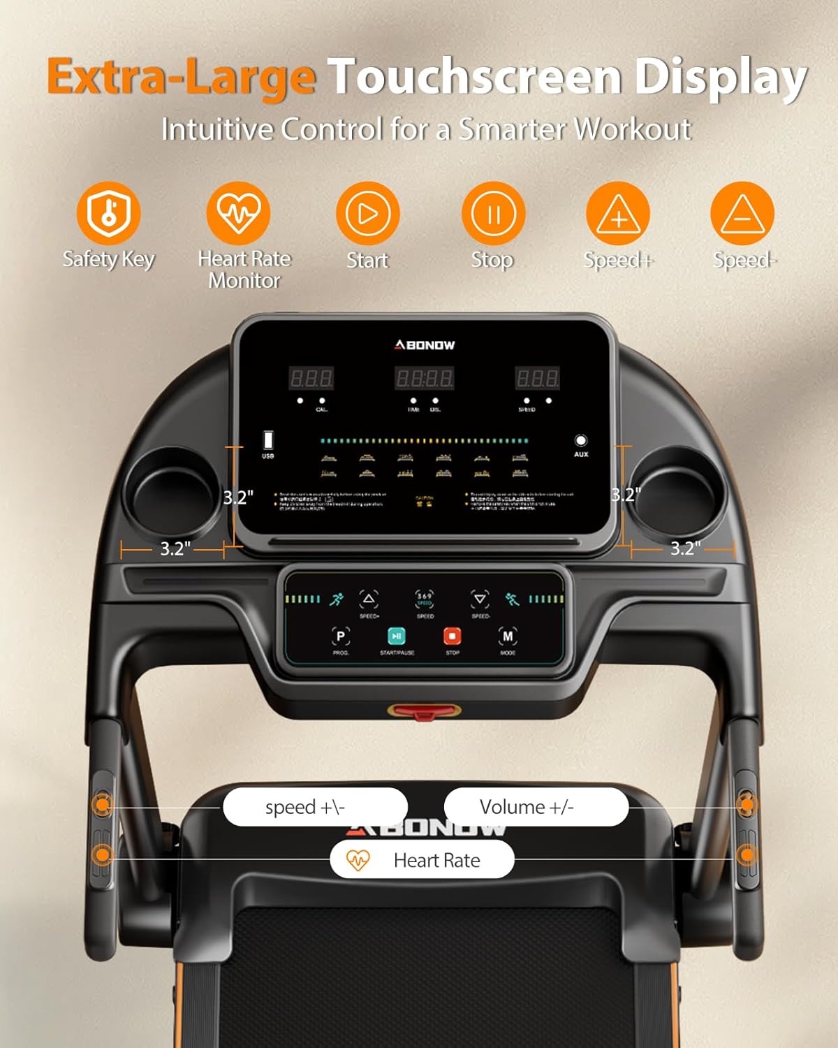 Abonow Foldable Treadmill — Powerful & Quiet Drive System
