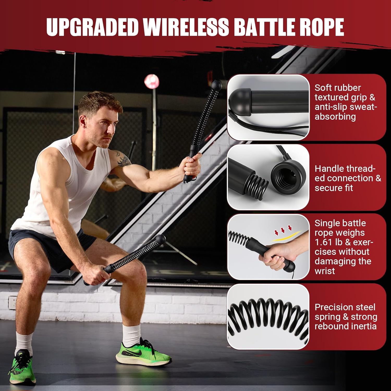 COCTN Ropeless Battle Rope — Portable Weighted Ropeless Battle Rope
