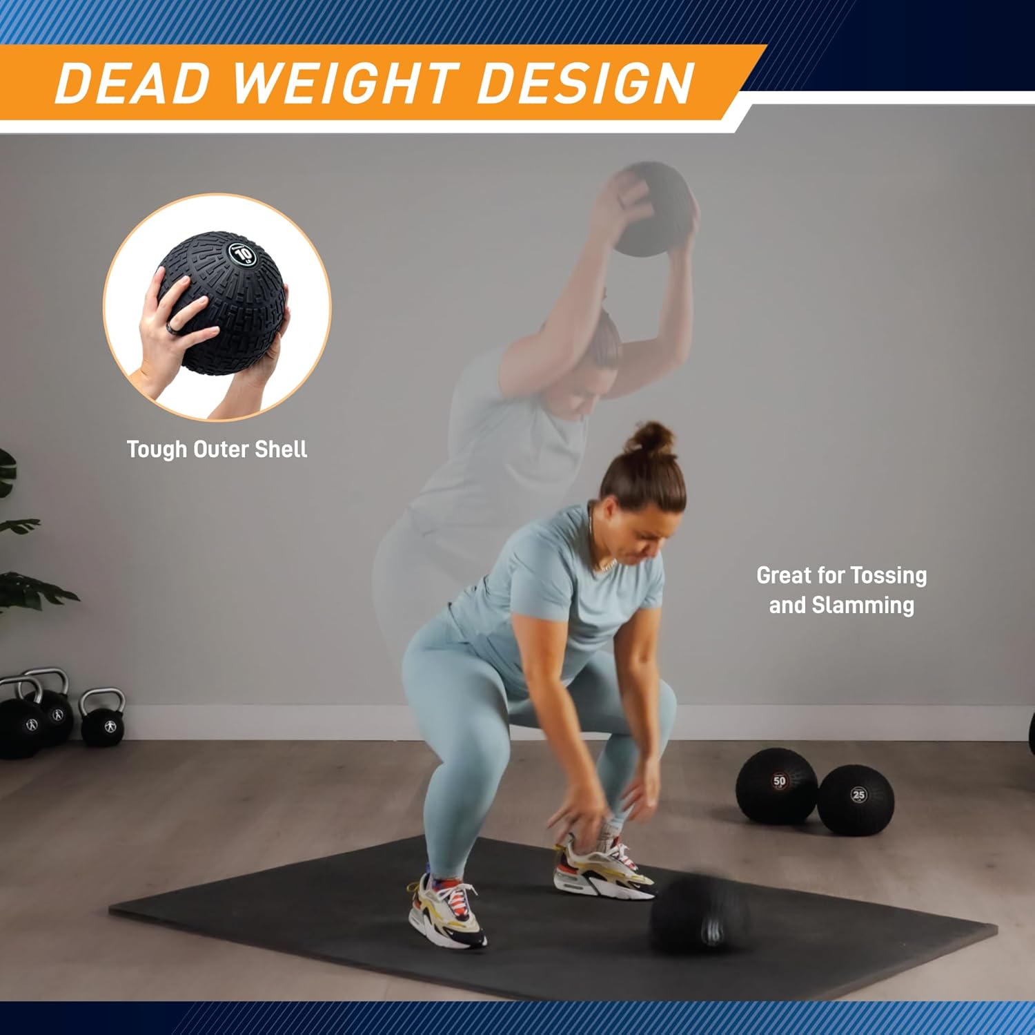 Marcy Slam Ball (10-50 lb) — Dead-Weight, Sand-Filled Design