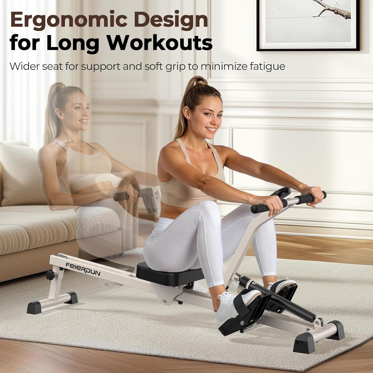 FEIERDUN Hydraulic Rowing Machine — Ergonomic Comfort