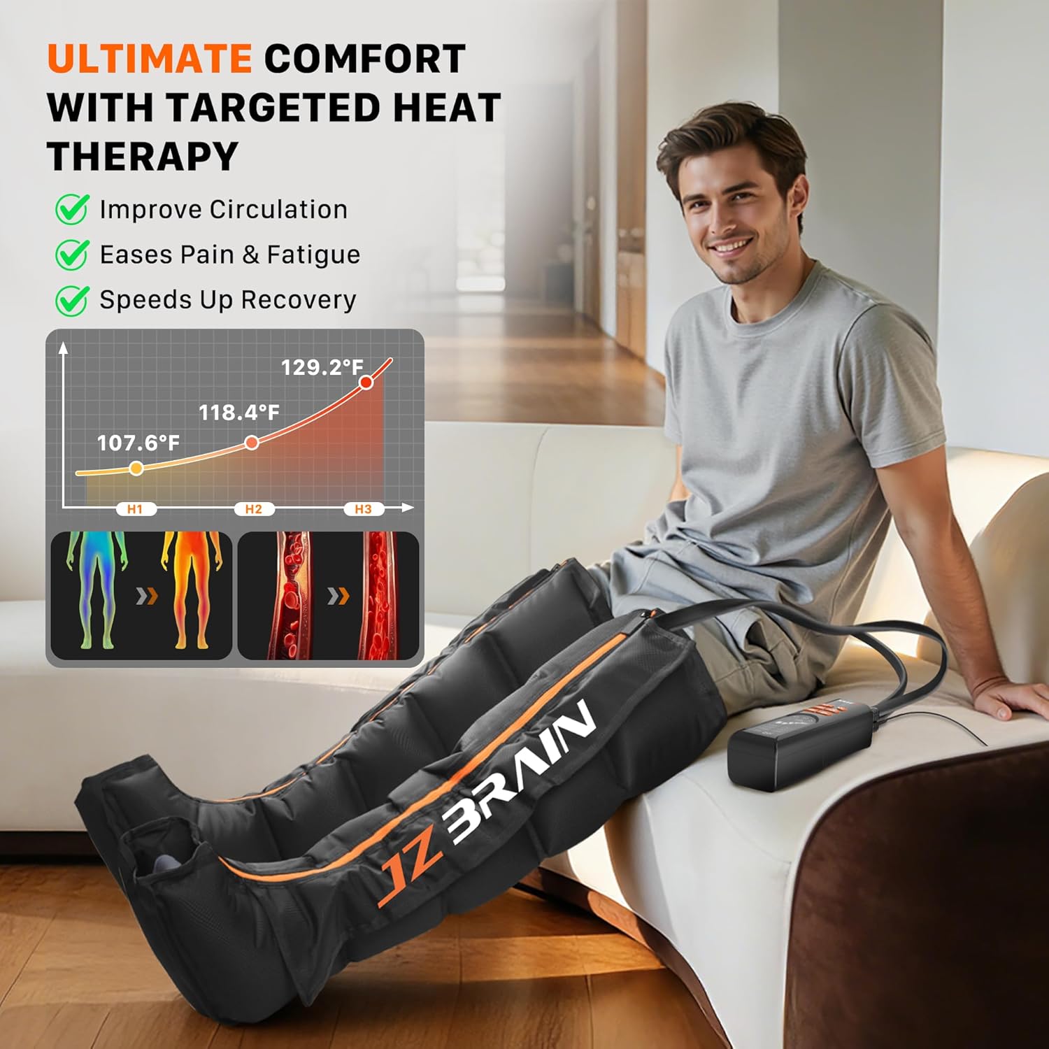 JZBRAIN Leg Recovery Boots — Smart Adaptive Pressure Sensor – Personalized Fit for Every User