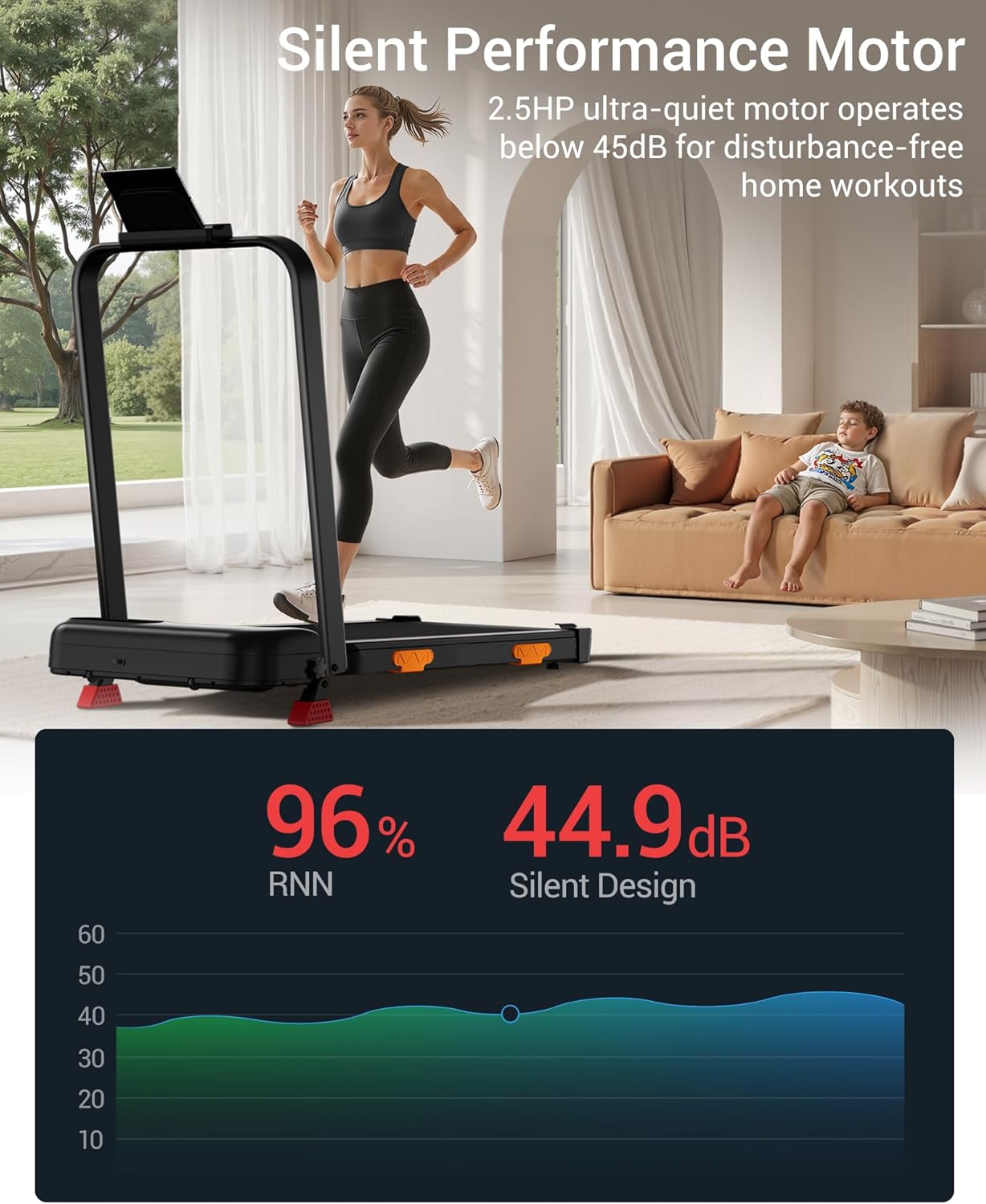 LONTEK 3-in-1 Walking Pad — Space-Saving Foldable Treadmill Design