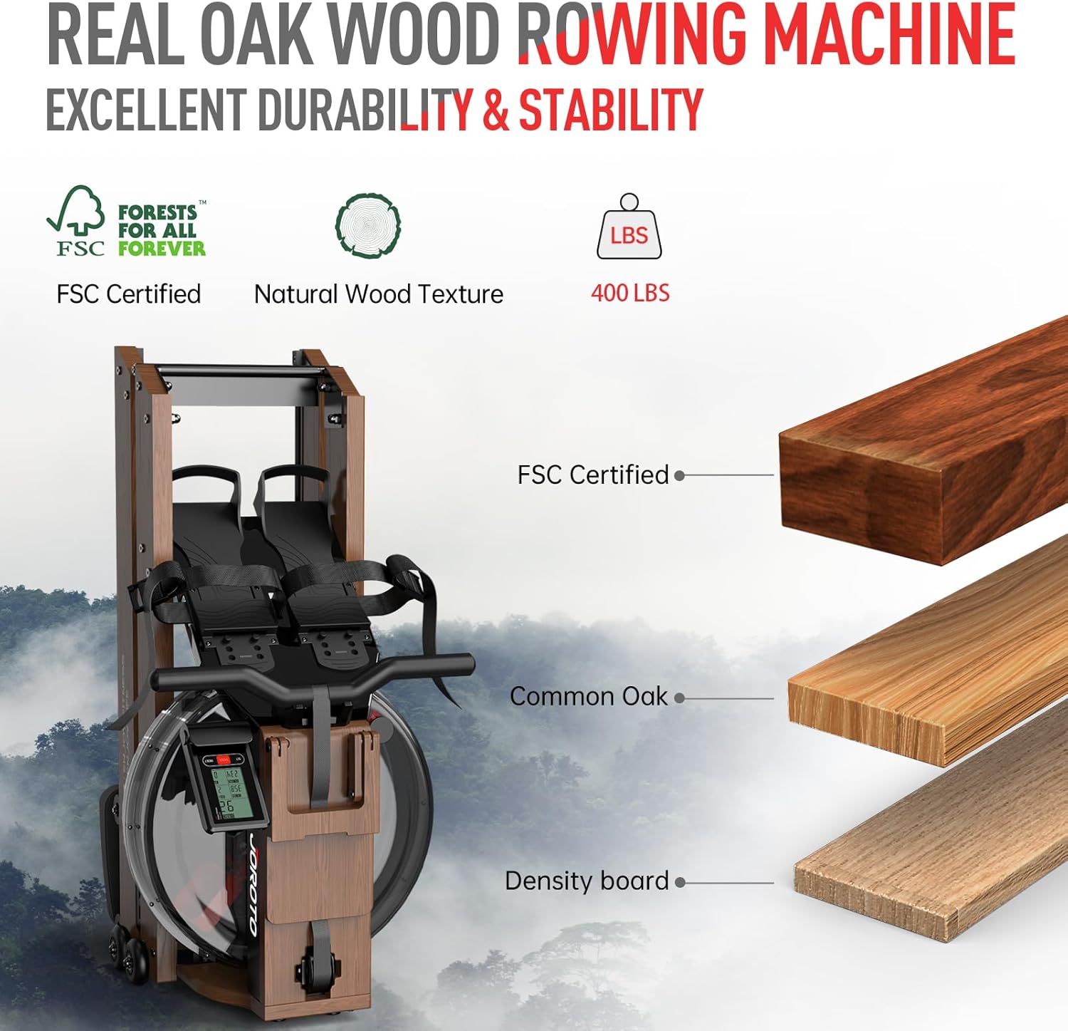 JOROTO Water Rowing Machine — Smooth & Realistic Rowing Experience